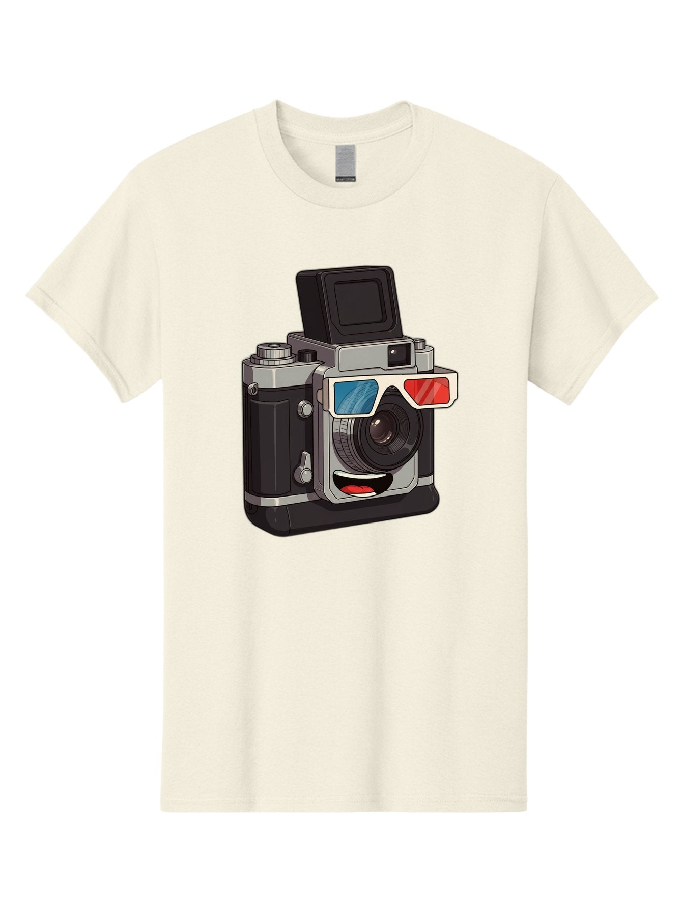 3D-Camera Men'S Graphic Tee, 100% Cotton, Comfortable Casual Summer Wear, Machine Washable, Vintage Camera, 3D Glasses, Retro Style, Cartoon Character, Photography Equipment, Nostalgic Feel, Funky Accessories, Camera Lens Bae347 10