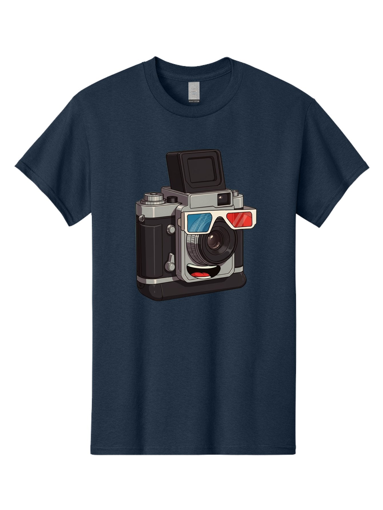 3D-Camera Men'S Graphic Tee, 100% Cotton, Comfortable Casual Summer Wear, Machine Washable, Vintage Camera, 3D Glasses, Retro Style, Cartoon Character, Photography Equipment, Nostalgic Feel, Funky Accessories, Camera Lens Bae347 15