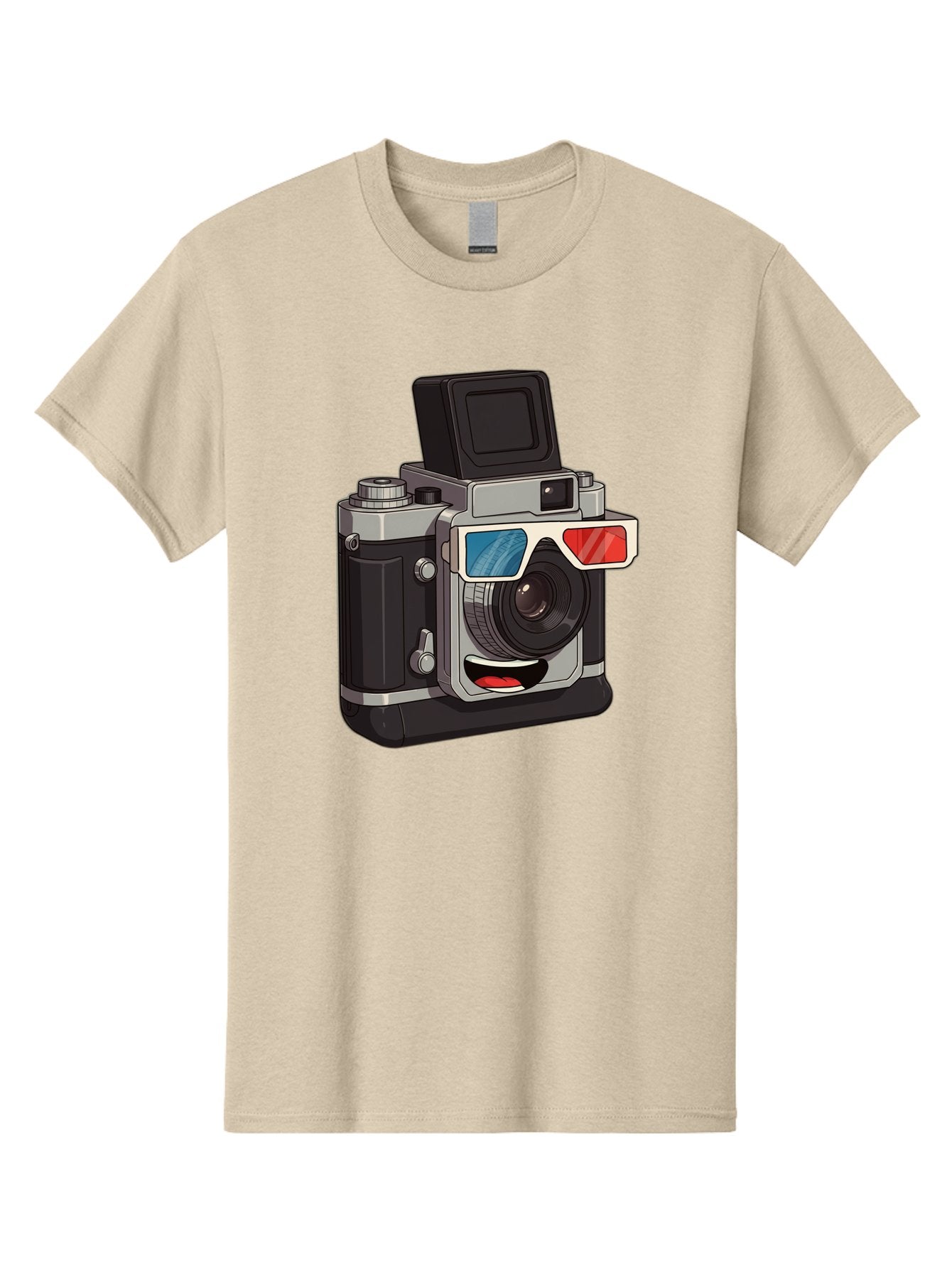 3D-Camera Men'S Graphic Tee, 100% Cotton, Comfortable Casual Summer Wear, Machine Washable, Vintage Camera, 3D Glasses, Retro Style, Cartoon Character, Photography Equipment, Nostalgic Feel, Funky Accessories, Camera Lens Bae347 11