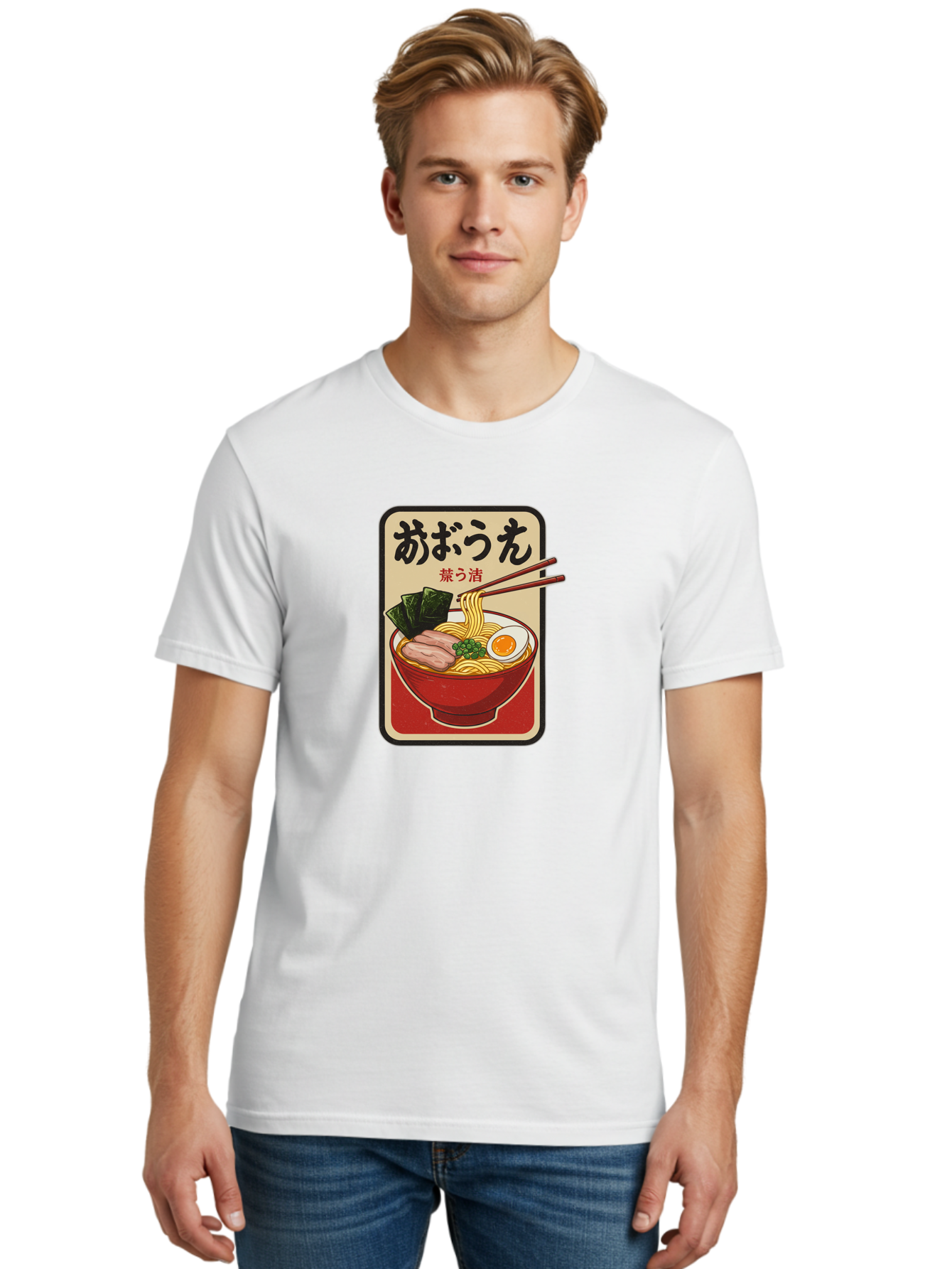 Abura-Soba Men'S Graphic Tee, 100% Cotton, Comfortable Casual Summer Wear, Machine Washable, Abura Soba, Japanese Noodle Dish, Dry Ramen, Boiled Egg, Seaweed, Pork Slices, Chopsticks, Asian Cuisine, Noodle Bowl Bae348 28