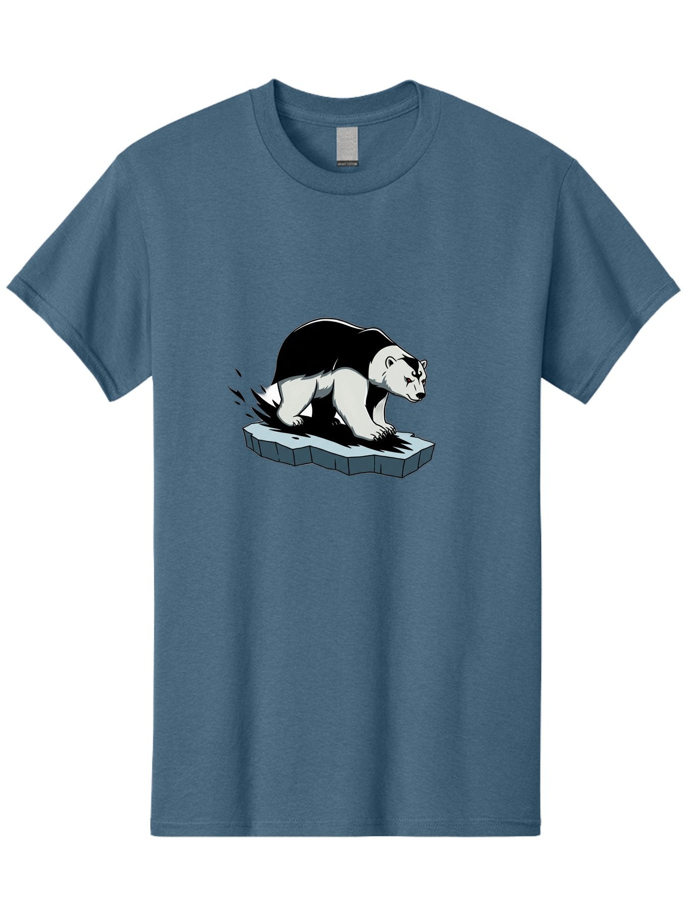 Aggressive-Panda Men'S Graphic Tee, 100% Cotton, Comfortable Casual Summer Wear, Machine Washable, Panda On A Rock, Panda Bear, Black And White, Cartoon Style, Dynamic Movement, Wildlife, Animated Character, Stone Platform Bae349 15