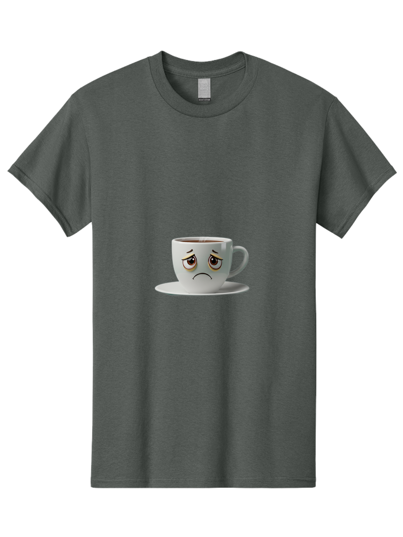 Angry-Coffee-Cup-1 Men'S Graphic Tee, 100% Cotton, Comfortable Casual Summer Wear, Machine Washable, Angry Face On Coffee Cup, Frowning Coffee Mug, Upset Coffee, Displeased Facial Expression, Sad Coffee Cup, Grumpy Coffee Bae350 12