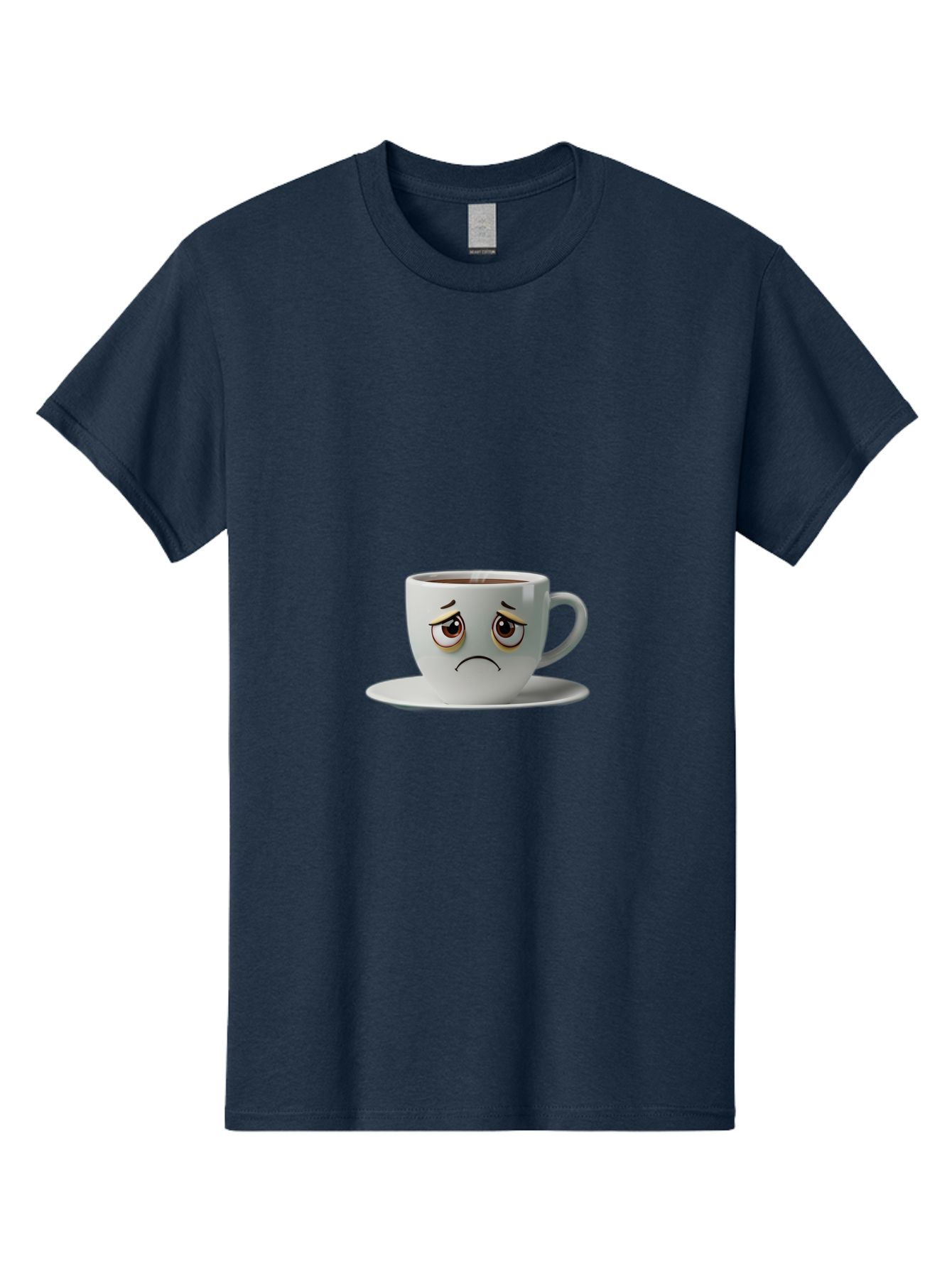 Angry-Coffee-Cup-1 Men'S Graphic Tee, 100% Cotton, Comfortable Casual Summer Wear, Machine Washable, Angry Face On Coffee Cup, Frowning Coffee Mug, Upset Coffee, Displeased Facial Expression, Sad Coffee Cup, Grumpy Coffee Bae350 15
