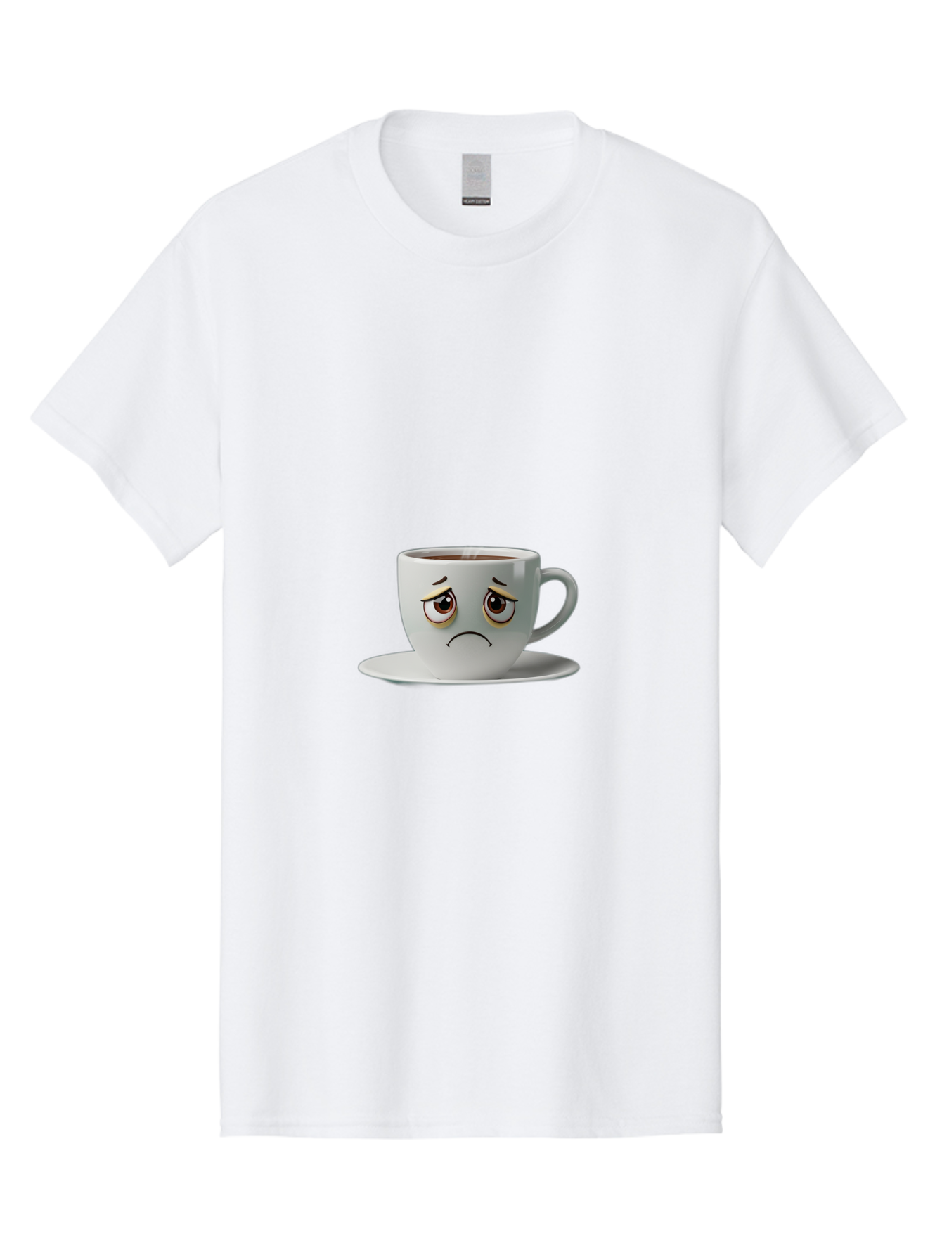 Angry-Coffee-Cup-1 Men'S Graphic Tee, 100% Cotton, Comfortable Casual Summer Wear, Machine Washable, Angry Face On Coffee Cup, Frowning Coffee Mug, Upset Coffee, Displeased Facial Expression, Sad Coffee Cup, Grumpy Coffee Bae350 3