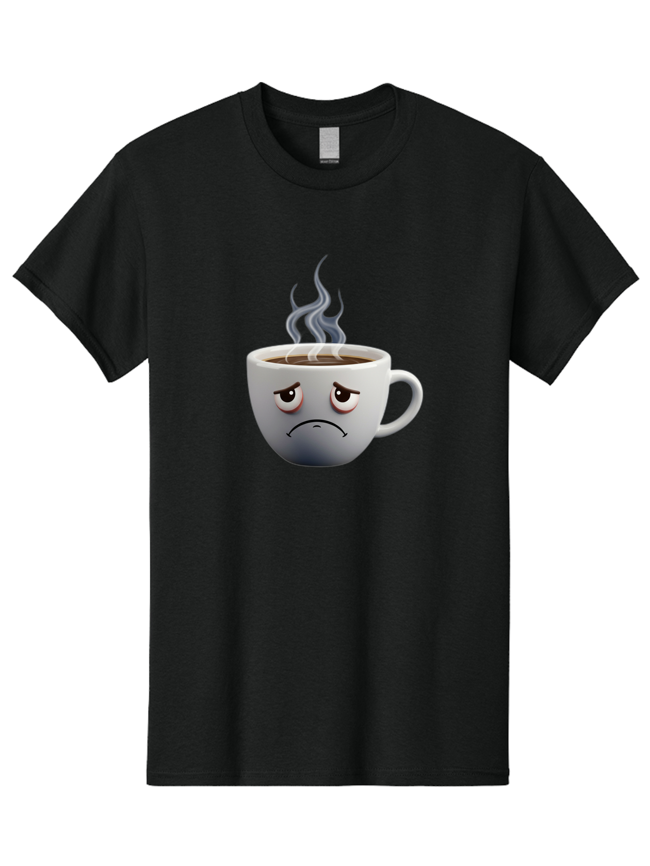 Angry-Coffee-Cup-2 Men'S Graphic Tee, 100% Cotton, Comfortable Casual Summer Wear, Machine Washable, Angry Coffee Cup, Sad Face, Steaming Coffee, Upset Emoji, Grumpy Character, Frowning Mug, Coffee Drama, Bitter Coffee Bae351 15