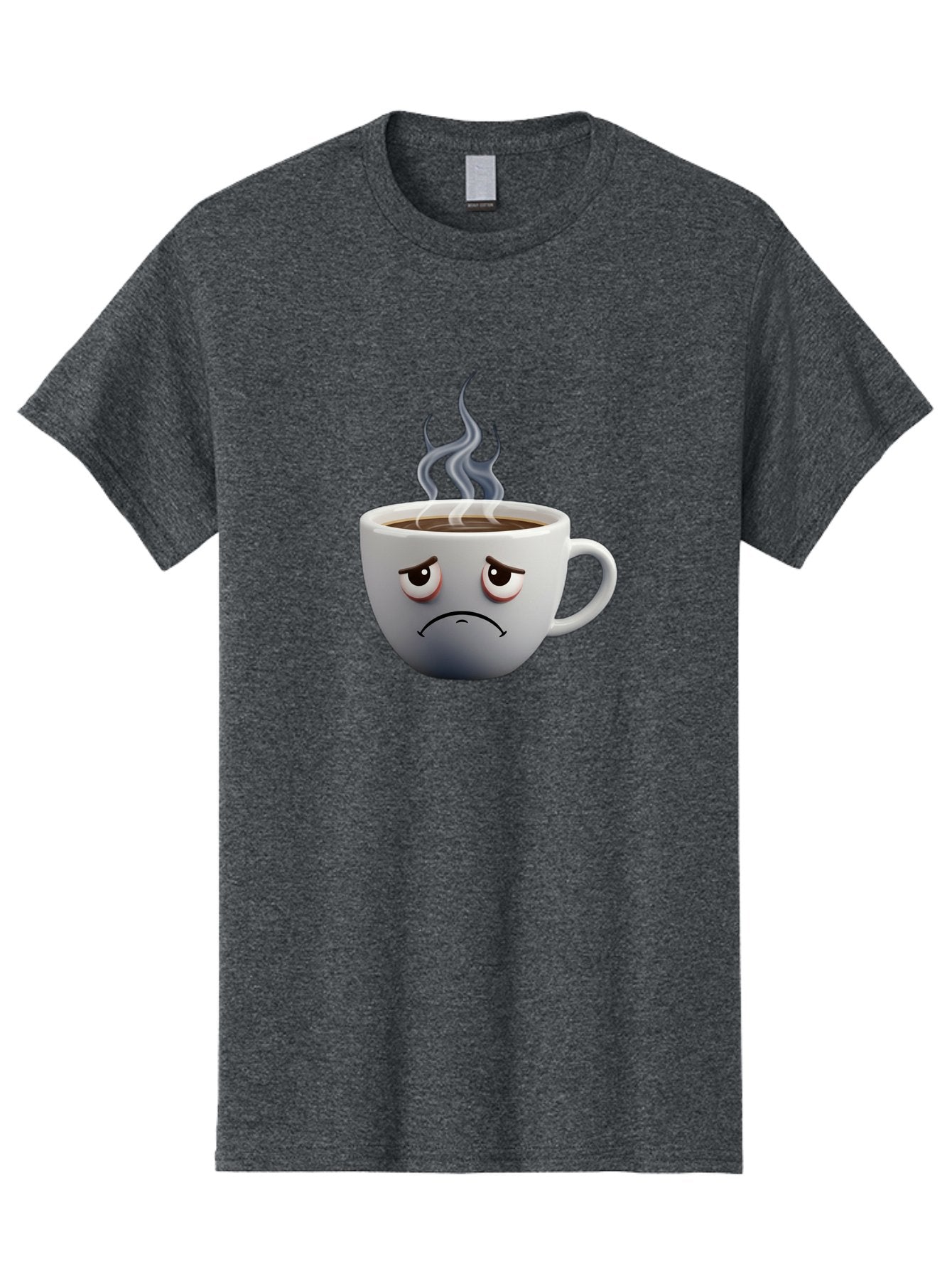 Angry-Coffee-Cup-2 Men'S Graphic Tee, 100% Cotton, Comfortable Casual Summer Wear, Machine Washable, Angry Coffee Cup, Sad Face, Steaming Coffee, Upset Emoji, Grumpy Character, Frowning Mug, Coffee Drama, Bitter Coffee Bae351 3