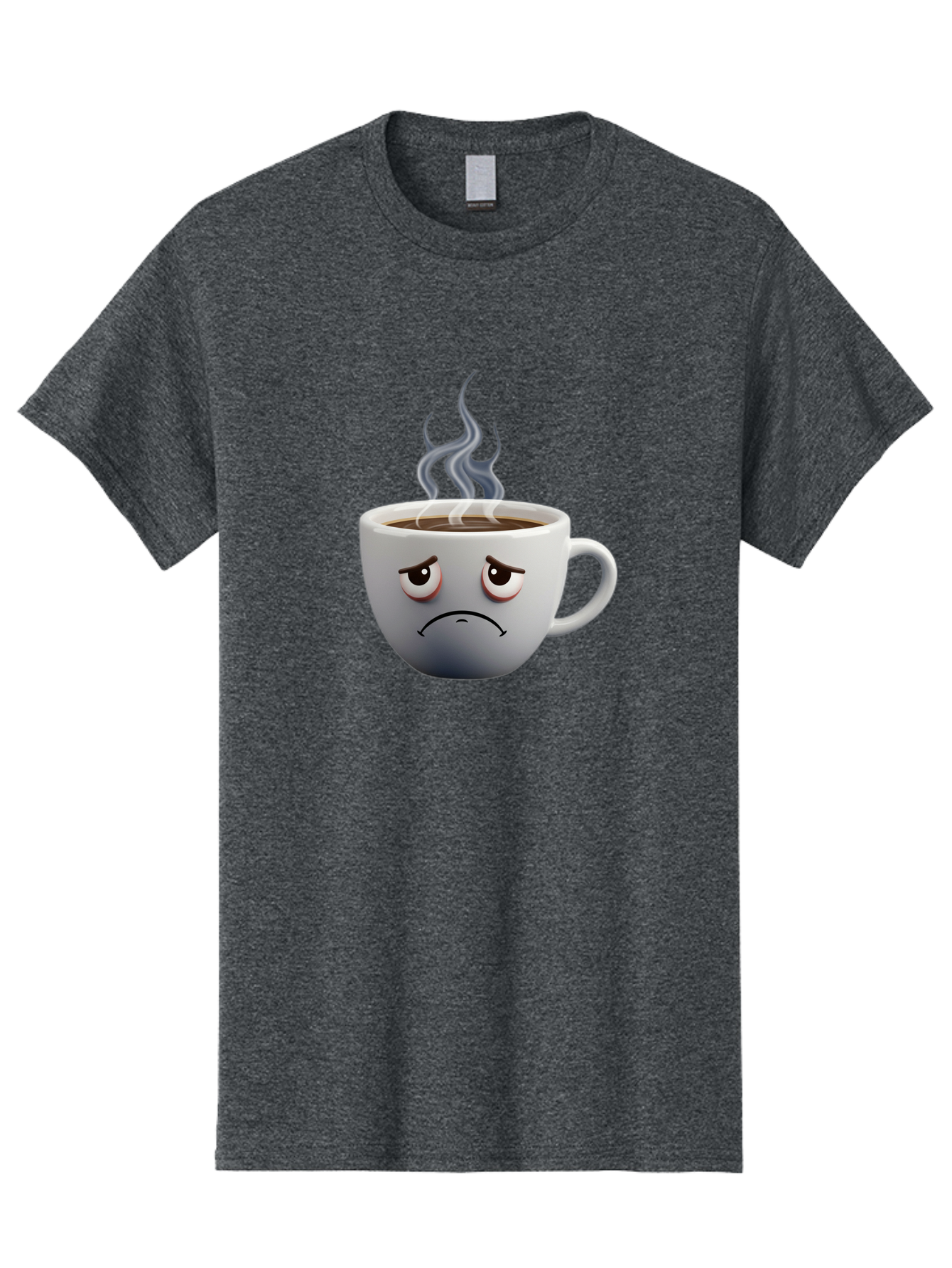 Angry-Coffee-Cup-2 Men'S Graphic Tee, 100% Cotton, Comfortable Casual Summer Wear, Machine Washable, Angry Coffee Cup, Sad Face, Steaming Coffee, Upset Emoji, Grumpy Character, Frowning Mug, Coffee Drama, Bitter Coffee Bae351 9