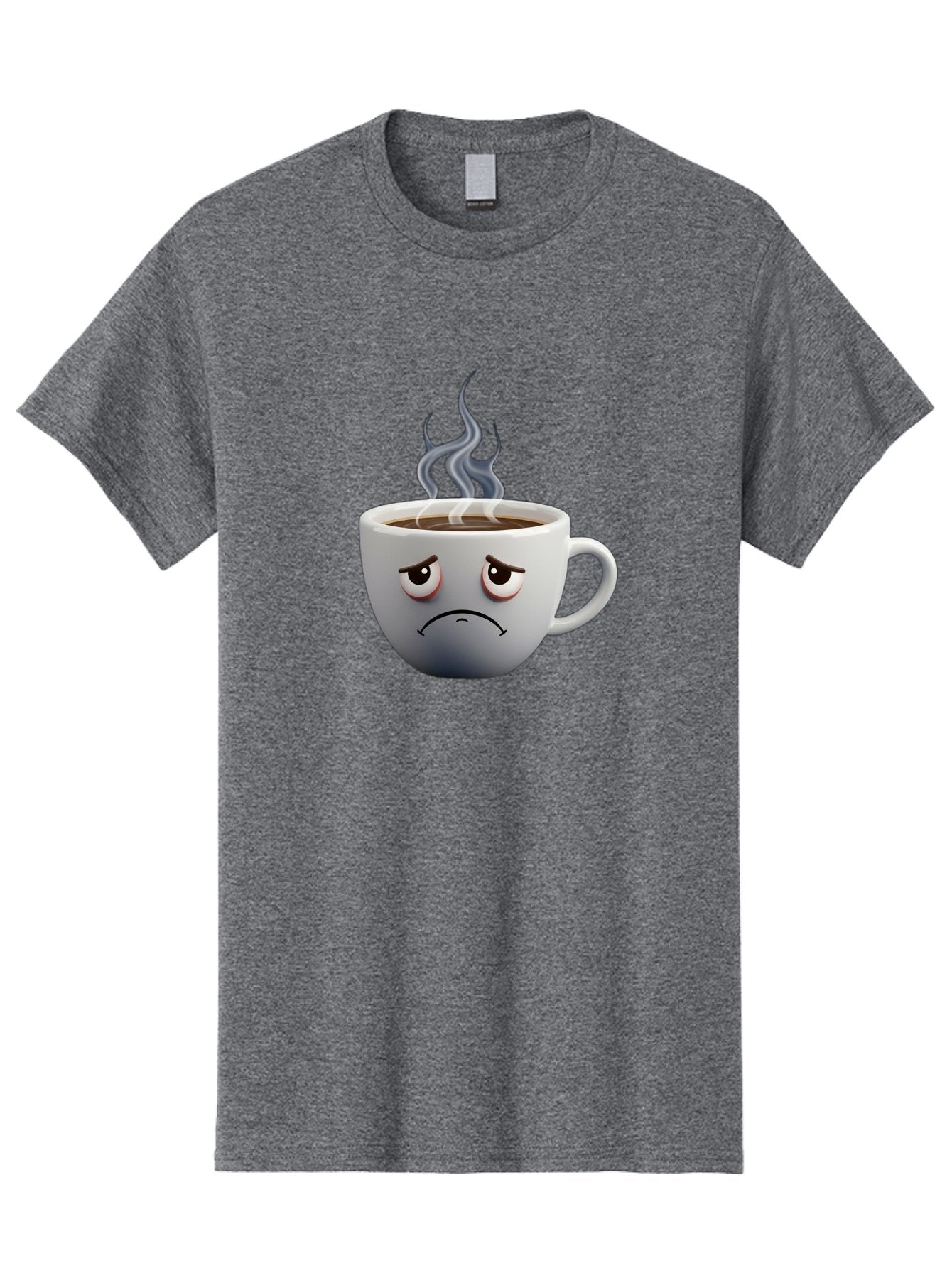 Angry-Coffee-Cup-2 Men'S Graphic Tee, 100% Cotton, Comfortable Casual Summer Wear, Machine Washable, Angry Coffee Cup, Sad Face, Steaming Coffee, Upset Emoji, Grumpy Character, Frowning Mug, Coffee Drama, Bitter Coffee Bae351 15