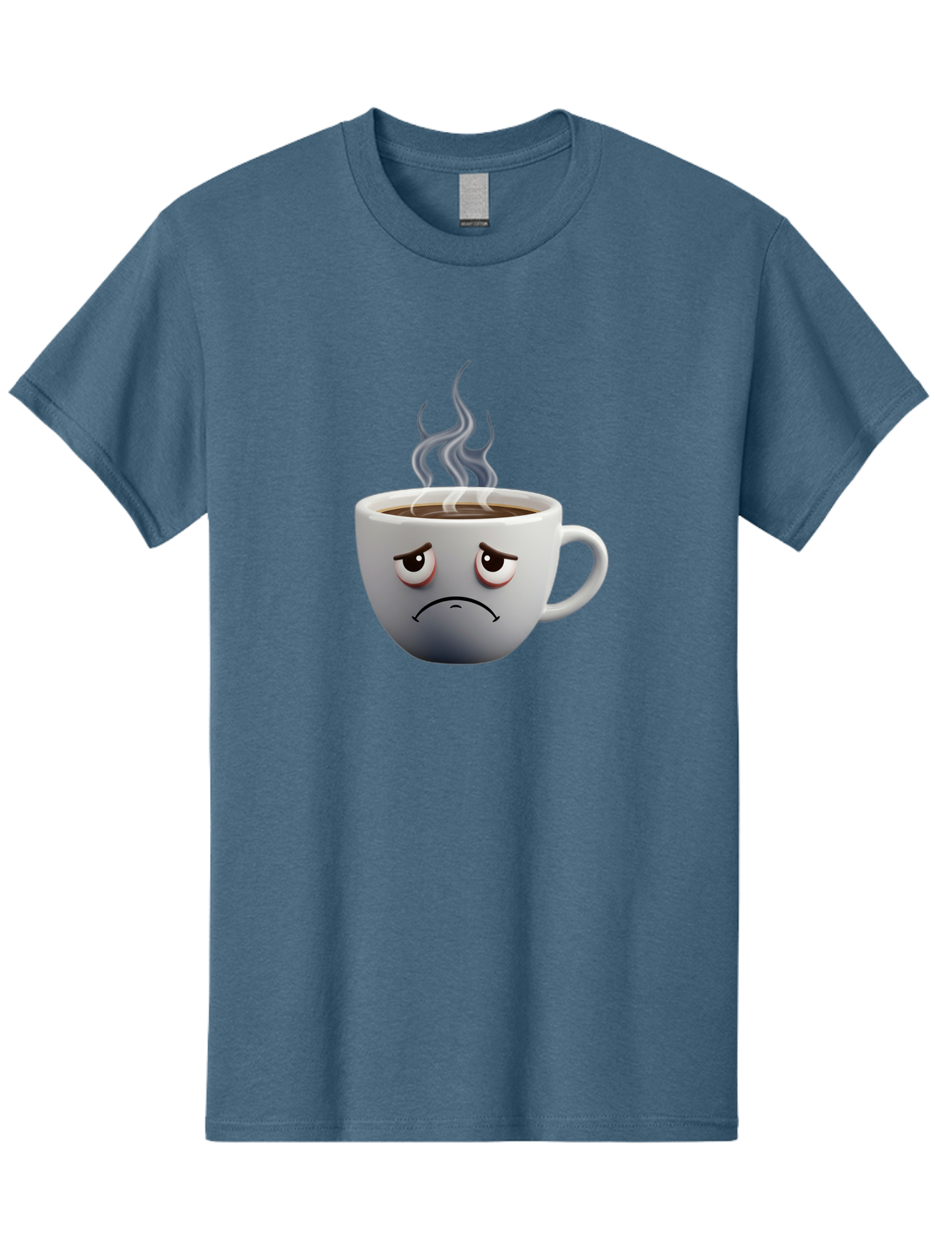 Angry-Coffee-Cup-2 Men'S Graphic Tee, 100% Cotton, Comfortable Casual Summer Wear, Machine Washable, Angry Coffee Cup, Sad Face, Steaming Coffee, Upset Emoji, Grumpy Character, Frowning Mug, Coffee Drama, Bitter Coffee Bae351 4