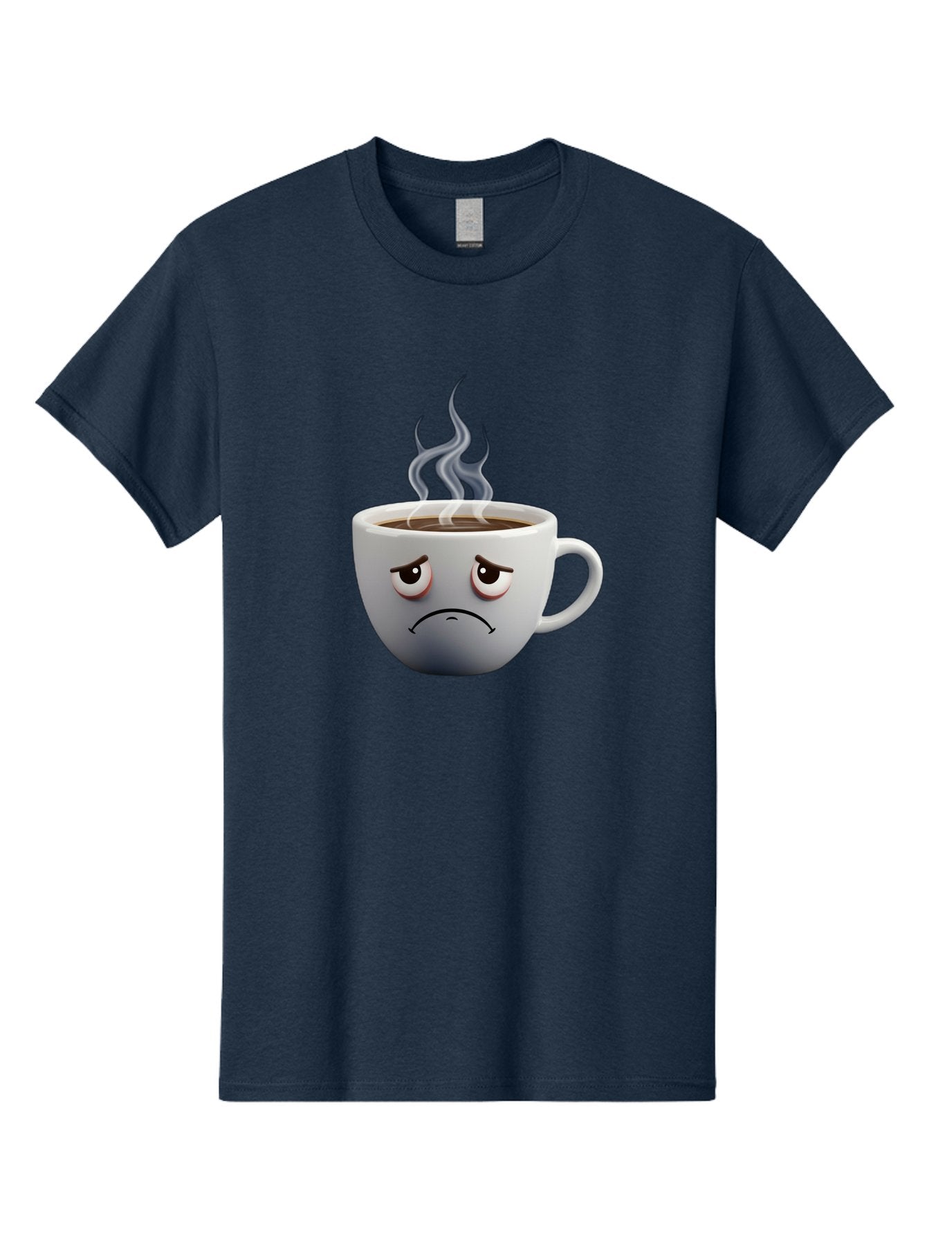Angry-Coffee-Cup-2 Men'S Graphic Tee, 100% Cotton, Comfortable Casual Summer Wear, Machine Washable, Angry Coffee Cup, Sad Face, Steaming Coffee, Upset Emoji, Grumpy Character, Frowning Mug, Coffee Drama, Bitter Coffee Bae351 8