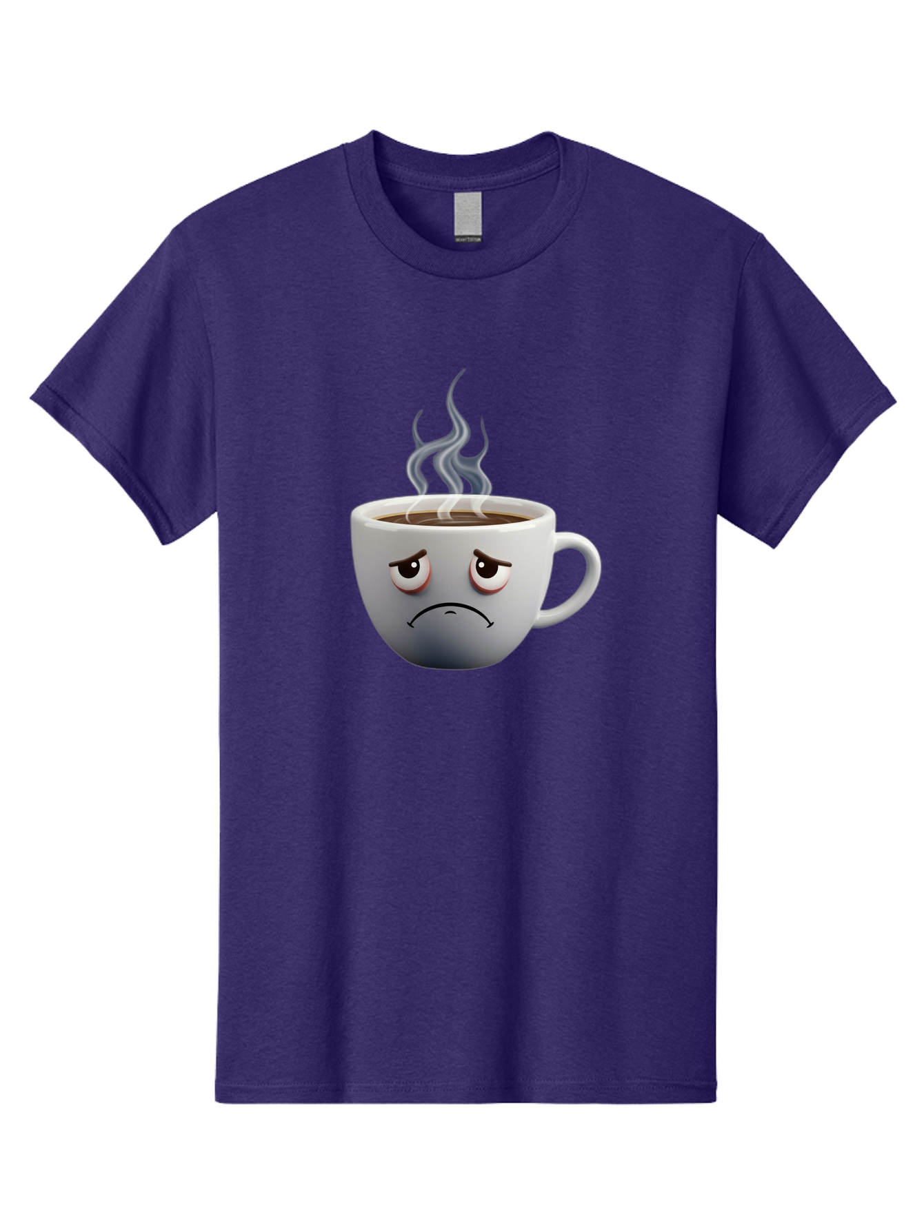 Angry-Coffee-Cup-2 Men'S Graphic Tee, 100% Cotton, Comfortable Casual Summer Wear, Machine Washable, Angry Coffee Cup, Sad Face, Steaming Coffee, Upset Emoji, Grumpy Character, Frowning Mug, Coffee Drama, Bitter Coffee Bae351 7