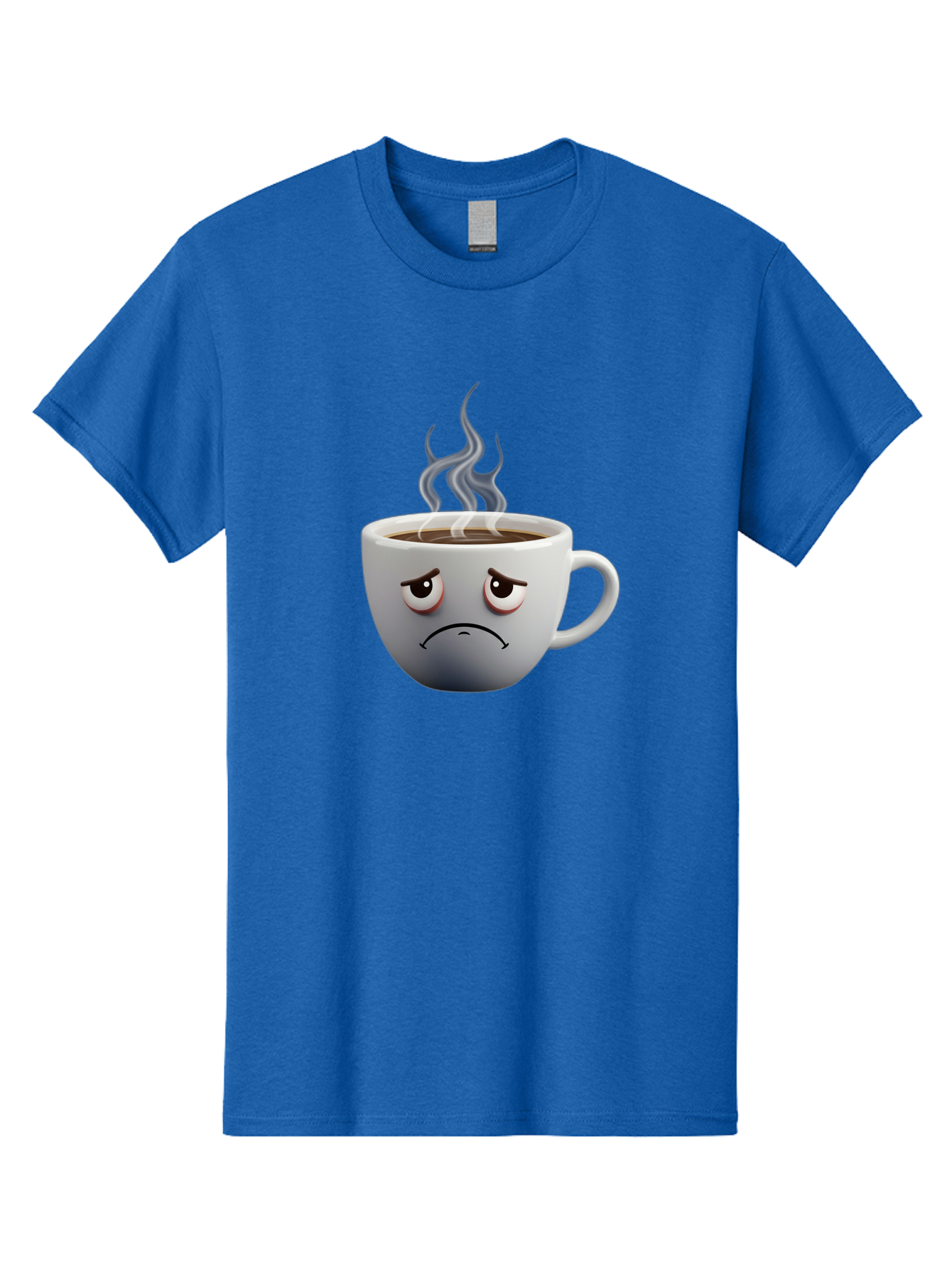 Angry-Coffee-Cup-2 Men'S Graphic Tee, 100% Cotton, Comfortable Casual Summer Wear, Machine Washable, Angry Coffee Cup, Sad Face, Steaming Coffee, Upset Emoji, Grumpy Character, Frowning Mug, Coffee Drama, Bitter Coffee Bae351 10