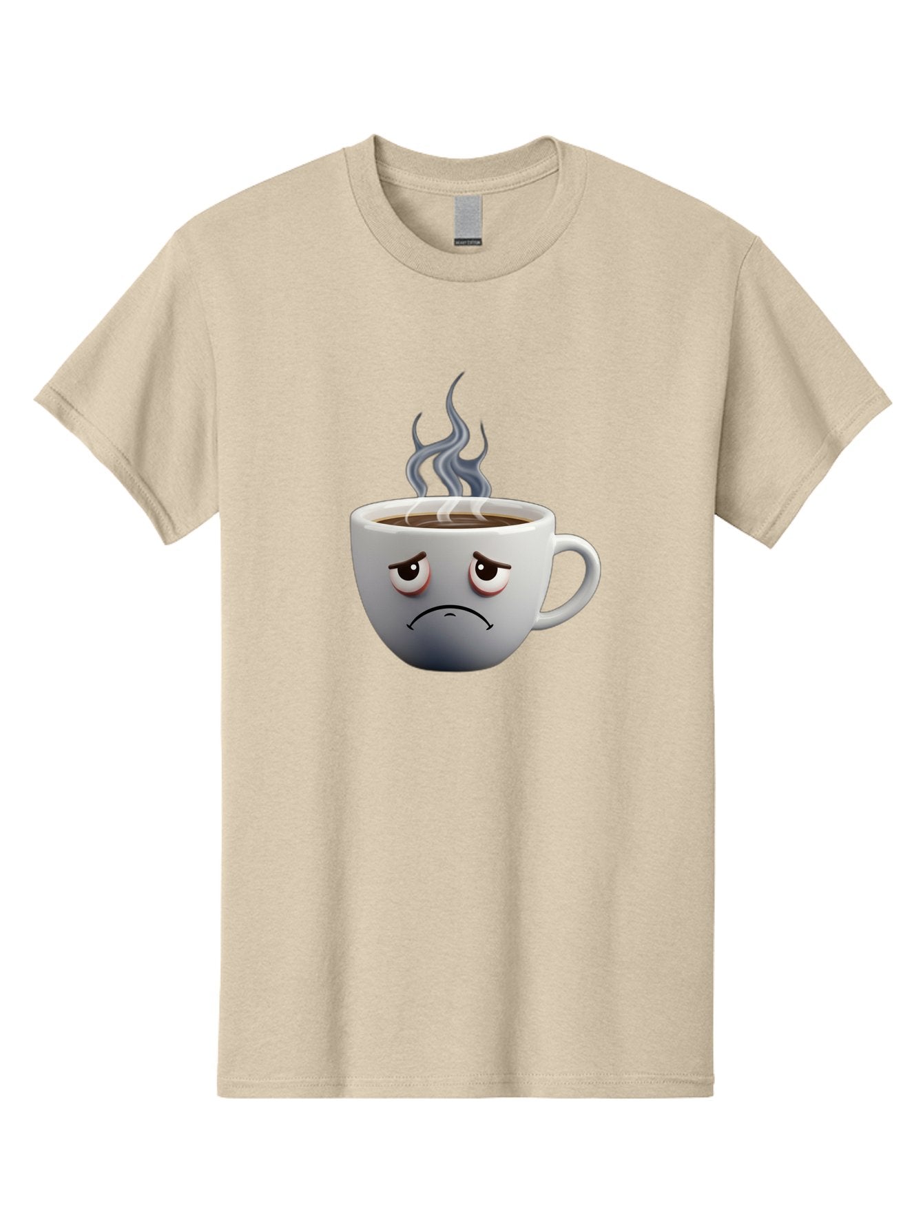 Angry-Coffee-Cup-2 Men'S Graphic Tee, 100% Cotton, Comfortable Casual Summer Wear, Machine Washable, Angry Coffee Cup, Sad Face, Steaming Coffee, Upset Emoji, Grumpy Character, Frowning Mug, Coffee Drama, Bitter Coffee Bae351 5