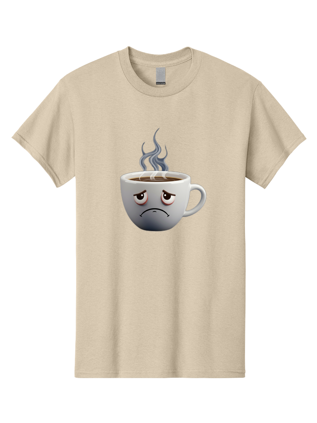 Angry-Coffee-Cup-2 Men'S Graphic Tee, 100% Cotton, Comfortable Casual Summer Wear, Machine Washable, Angry Coffee Cup, Sad Face, Steaming Coffee, Upset Emoji, Grumpy Character, Frowning Mug, Coffee Drama, Bitter Coffee Bae351 8