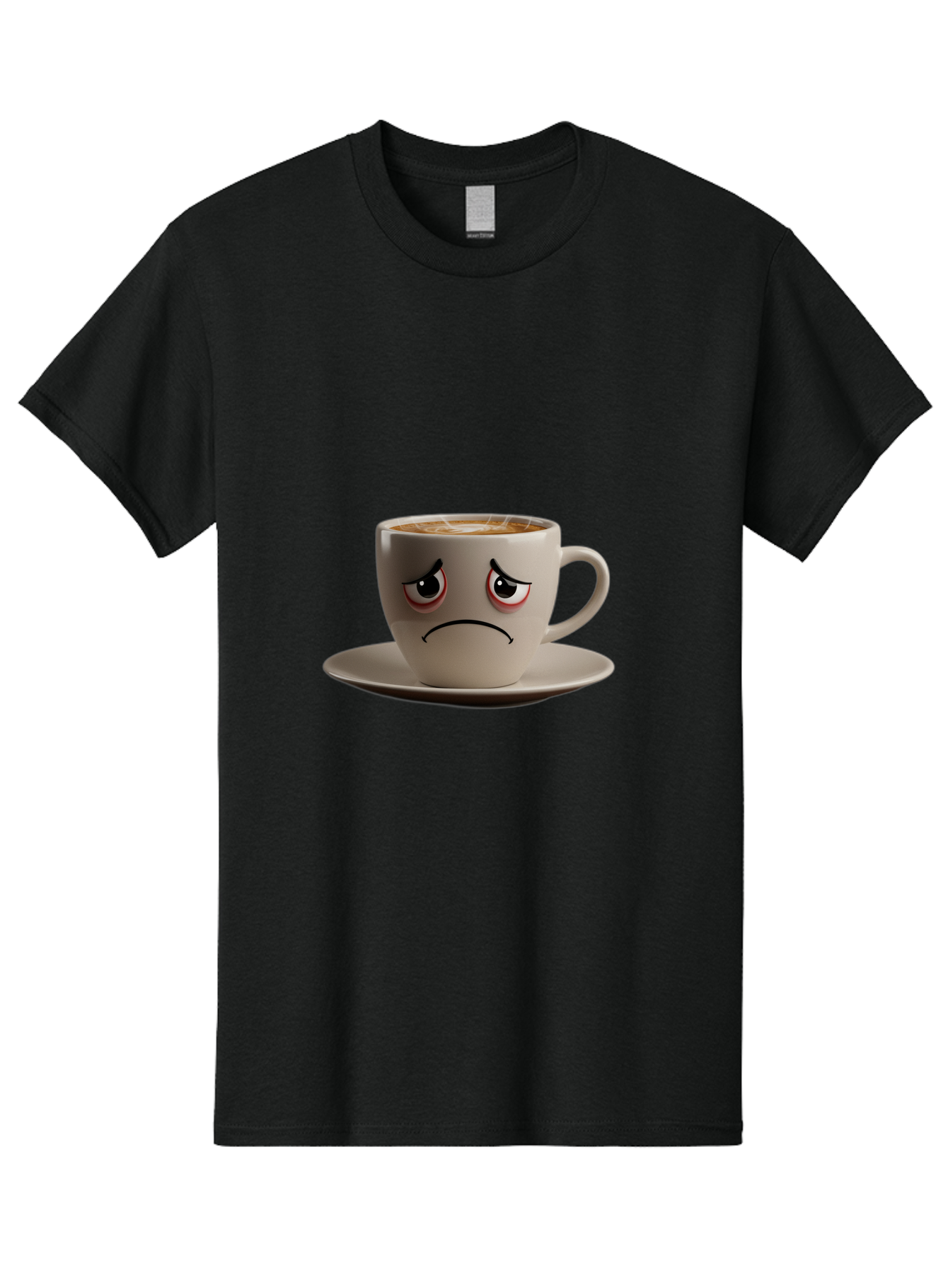 Angry-Coffee-Cup-3 Men'S Graphic Tee, 100% Cotton, Comfortable Casual Summer Wear, Machine Washable, Coffee Cup With Angry Face, Latte Art, Frowning Coffee, Displeased Beverage, Humorous Coffee Design, Emotive Coffee Cup, Coffee With Attitude, Bae352 11
