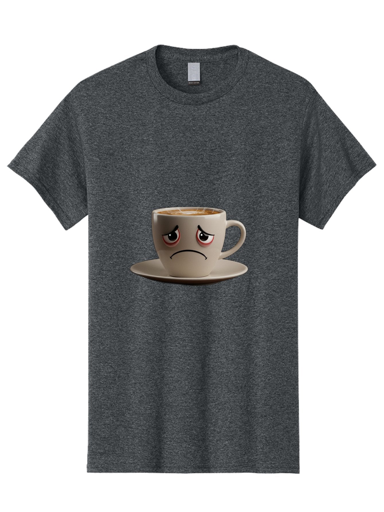 Angry-Coffee-Cup-3 Men'S Graphic Tee, 100% Cotton, Comfortable Casual Summer Wear, Machine Washable, Coffee Cup With Angry Face, Latte Art, Frowning Coffee, Displeased Beverage, Humorous Coffee Design, Emotive Coffee Cup, Coffee With Attitude, Bae352 9