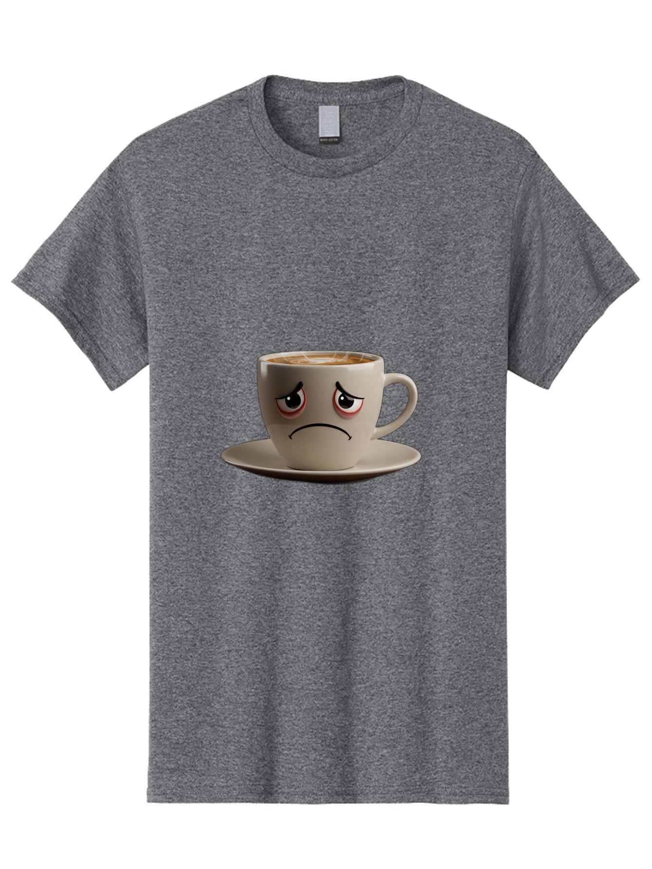 Angry-Coffee-Cup-3 Men'S Graphic Tee, 100% Cotton, Comfortable Casual Summer Wear, Machine Washable, Coffee Cup With Angry Face, Latte Art, Frowning Coffee, Displeased Beverage, Humorous Coffee Design, Emotive Coffee Cup, Coffee With Attitude, Bae352 5