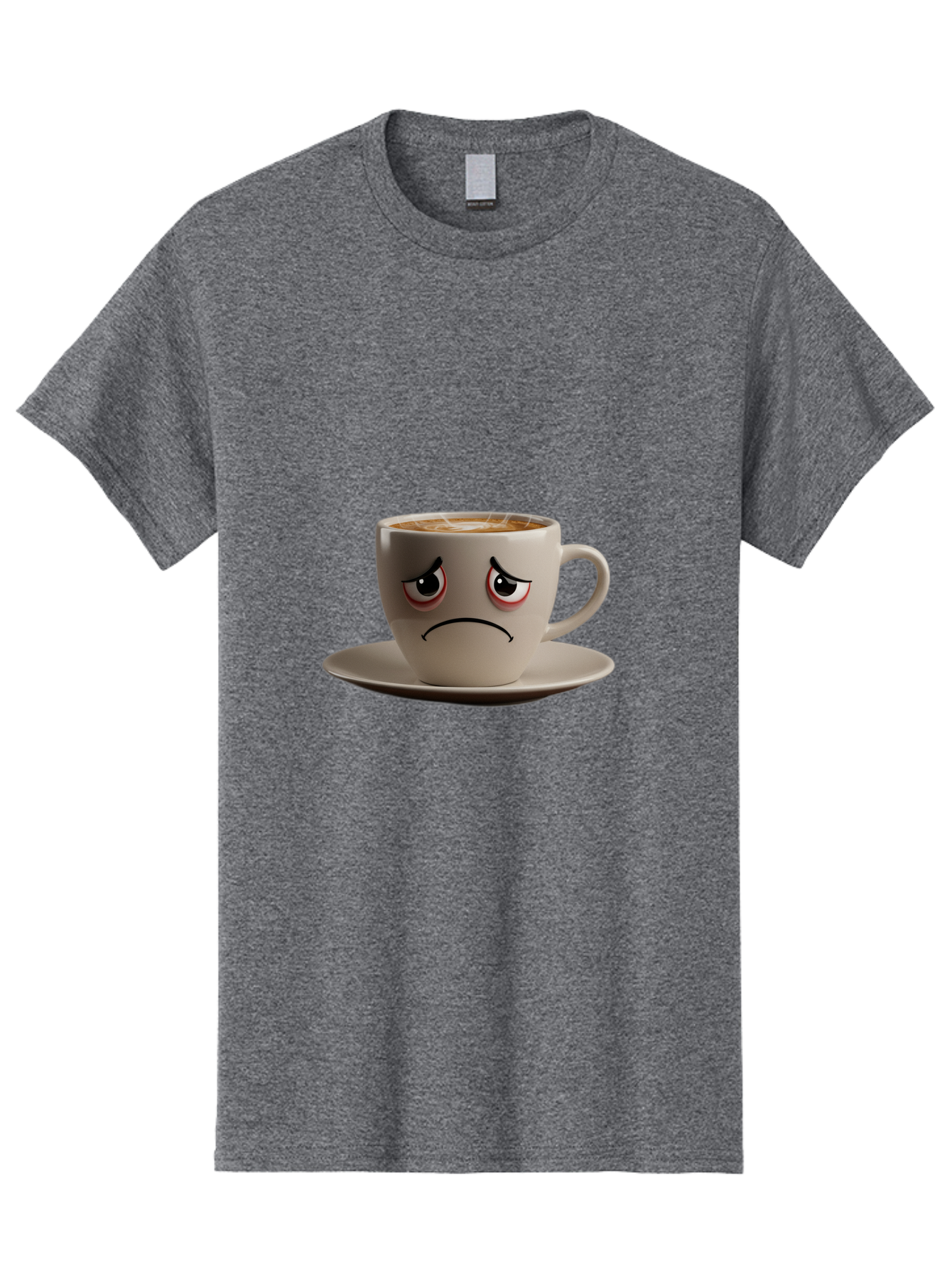 Angry-Coffee-Cup-3 Men'S Graphic Tee, 100% Cotton, Comfortable Casual Summer Wear, Machine Washable, Coffee Cup With Angry Face, Latte Art, Frowning Coffee, Displeased Beverage, Humorous Coffee Design, Emotive Coffee Cup, Coffee With Attitude, Bae352 8
