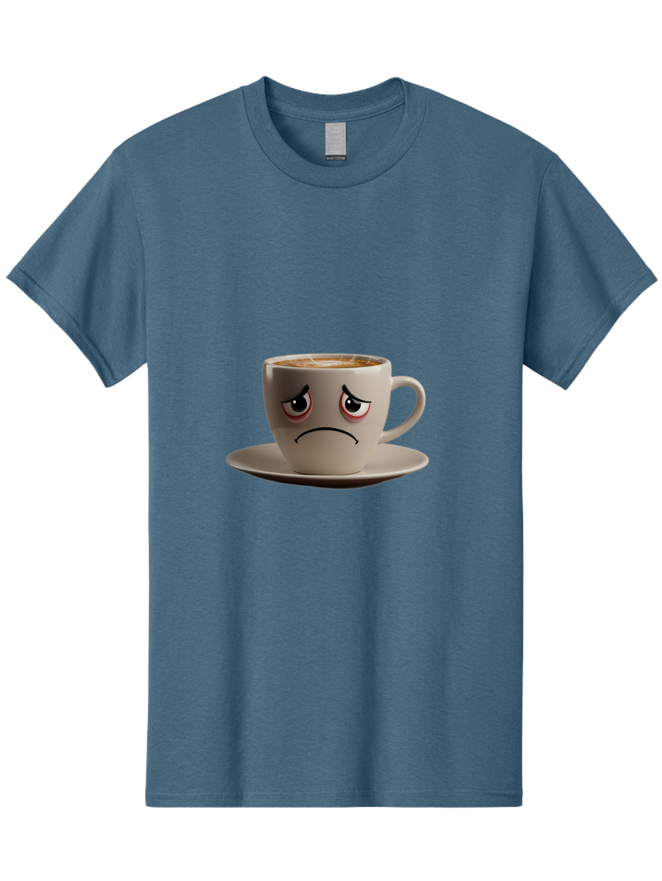 Angry-Coffee-Cup-3 Men'S Graphic Tee, 100% Cotton, Comfortable Casual Summer Wear, Machine Washable, Coffee Cup With Angry Face, Latte Art, Frowning Coffee, Displeased Beverage, Humorous Coffee Design, Emotive Coffee Cup, Coffee With Attitude, Bae352 6