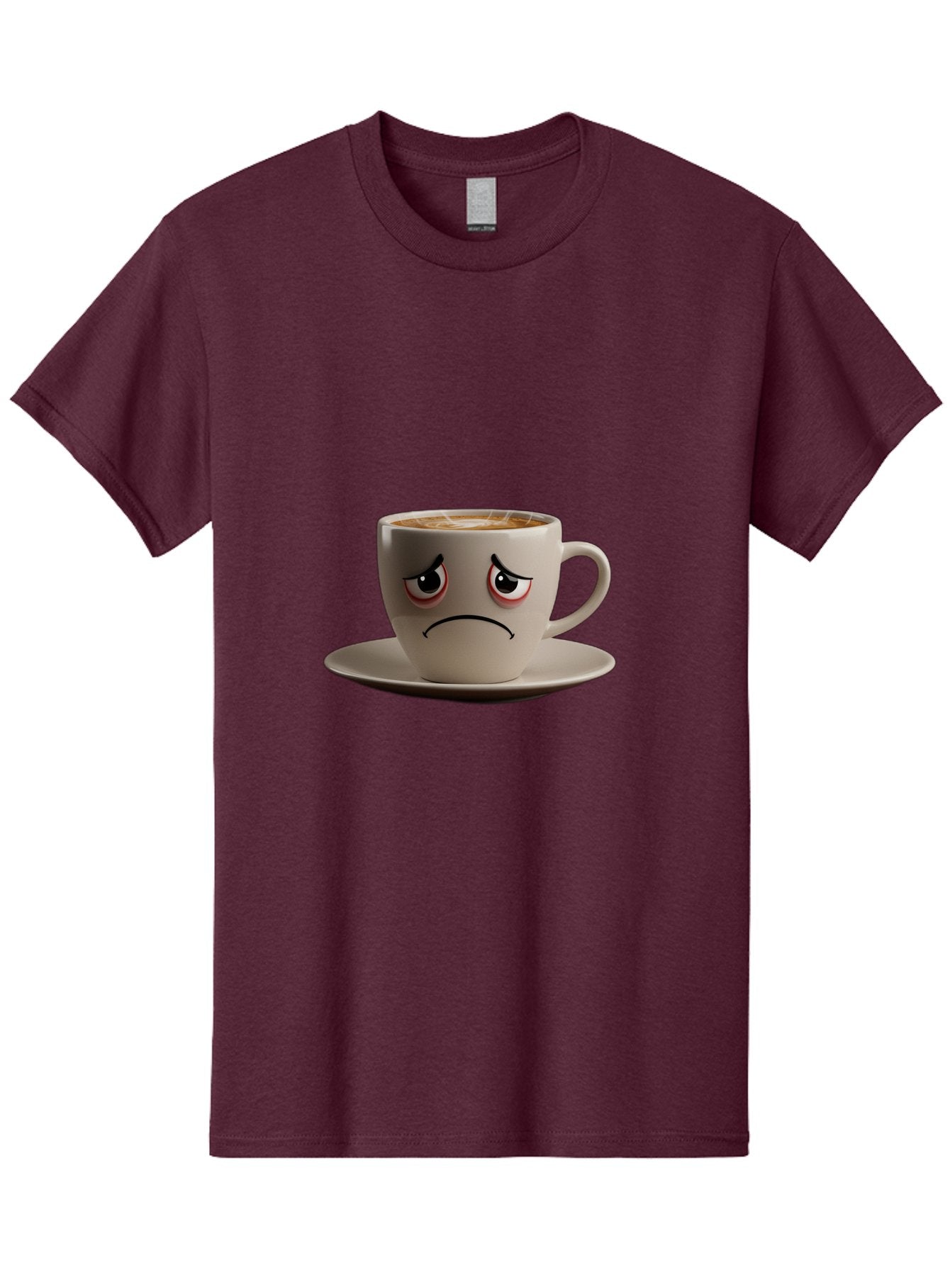 Angry-Coffee-Cup-3 Men'S Graphic Tee, 100% Cotton, Comfortable Casual Summer Wear, Machine Washable, Coffee Cup With Angry Face, Latte Art, Frowning Coffee, Displeased Beverage, Humorous Coffee Design, Emotive Coffee Cup, Coffee With Attitude, Bae352 14