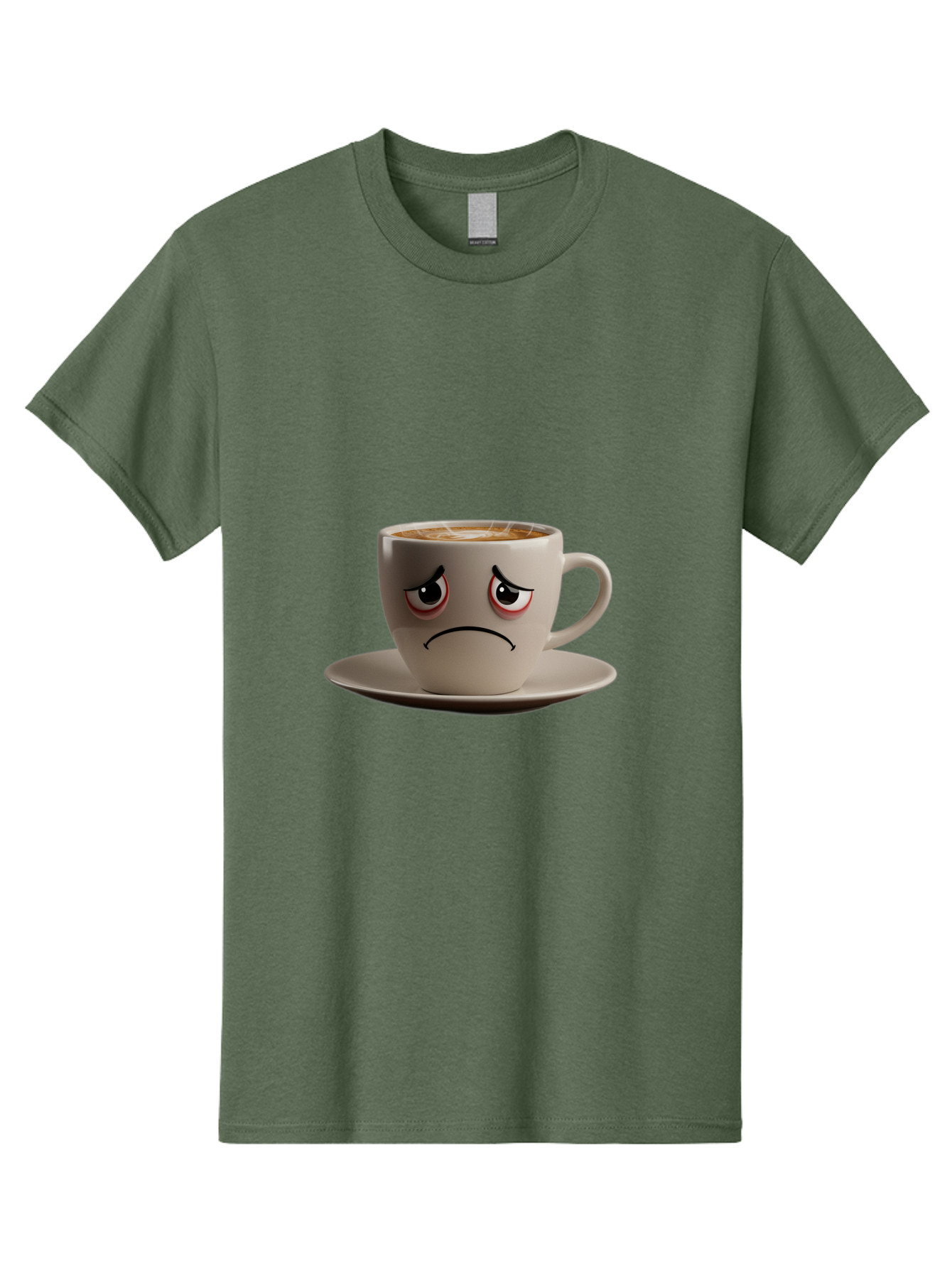 Angry-Coffee-Cup-3 Men'S Graphic Tee, 100% Cotton, Comfortable Casual Summer Wear, Machine Washable, Coffee Cup With Angry Face, Latte Art, Frowning Coffee, Displeased Beverage, Humorous Coffee Design, Emotive Coffee Cup, Coffee With Attitude, Bae352 14