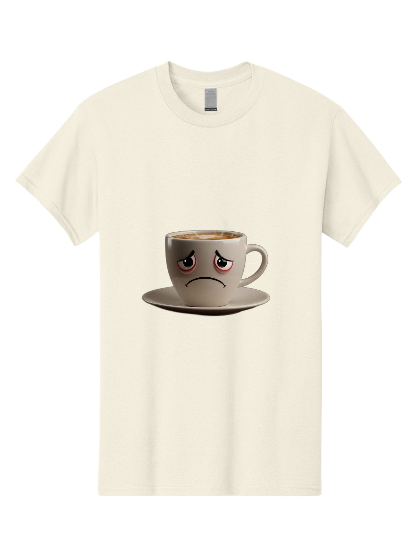 Angry-Coffee-Cup-3 Men'S Graphic Tee, 100% Cotton, Comfortable Casual Summer Wear, Machine Washable, Coffee Cup With Angry Face, Latte Art, Frowning Coffee, Displeased Beverage, Humorous Coffee Design, Emotive Coffee Cup, Coffee With Attitude, Bae352 13