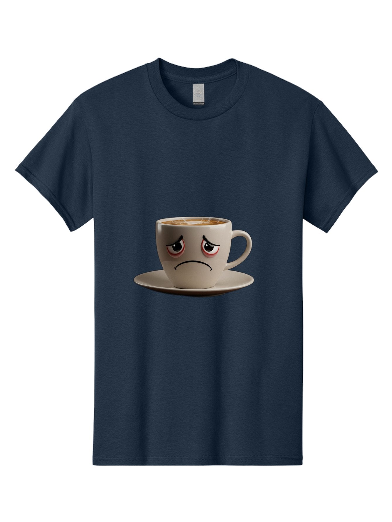 Angry-Coffee-Cup-3 Men'S Graphic Tee, 100% Cotton, Comfortable Casual Summer Wear, Machine Washable, Coffee Cup With Angry Face, Latte Art, Frowning Coffee, Displeased Beverage, Humorous Coffee Design, Emotive Coffee Cup, Coffee With Attitude, Bae352 3