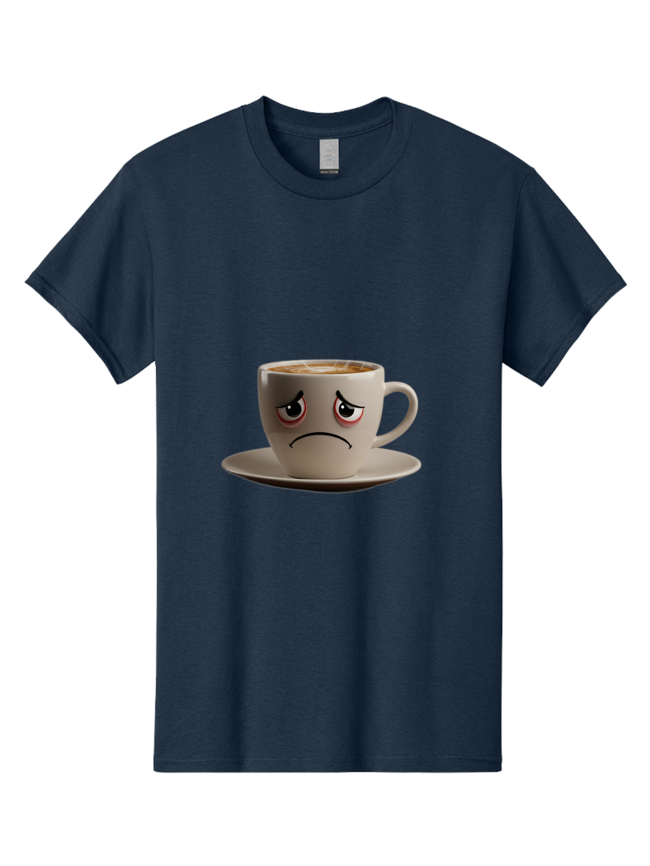 Angry-Coffee-Cup-3 Men'S Graphic Tee, 100% Cotton, Comfortable Casual Summer Wear, Machine Washable, Coffee Cup With Angry Face, Latte Art, Frowning Coffee, Displeased Beverage, Humorous Coffee Design, Emotive Coffee Cup, Coffee With Attitude, Bae352 9