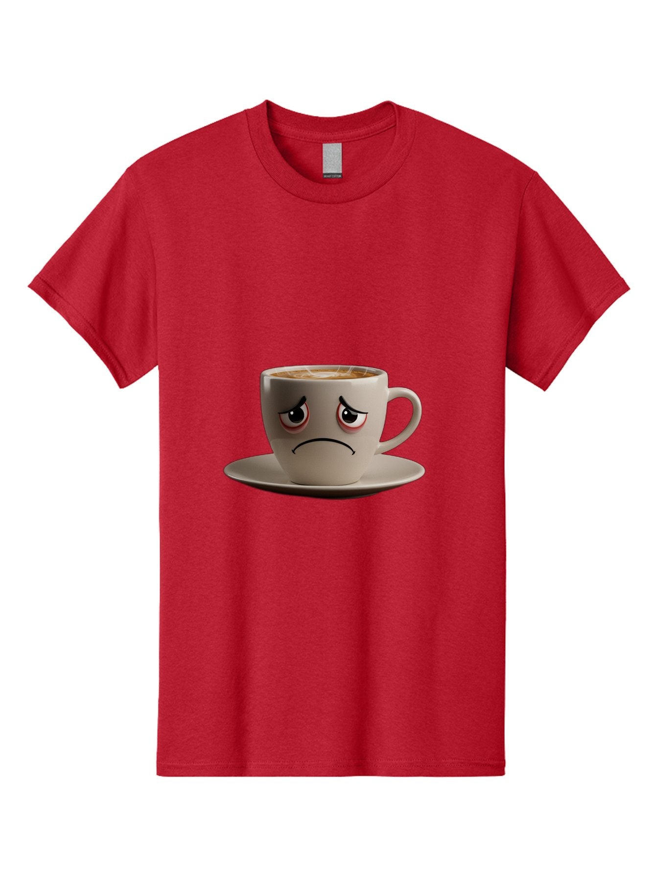 Angry-Coffee-Cup-3 Men'S Graphic Tee, 100% Cotton, Comfortable Casual Summer Wear, Machine Washable, Coffee Cup With Angry Face, Latte Art, Frowning Coffee, Displeased Beverage, Humorous Coffee Design, Emotive Coffee Cup, Coffee With Attitude, Bae352 7