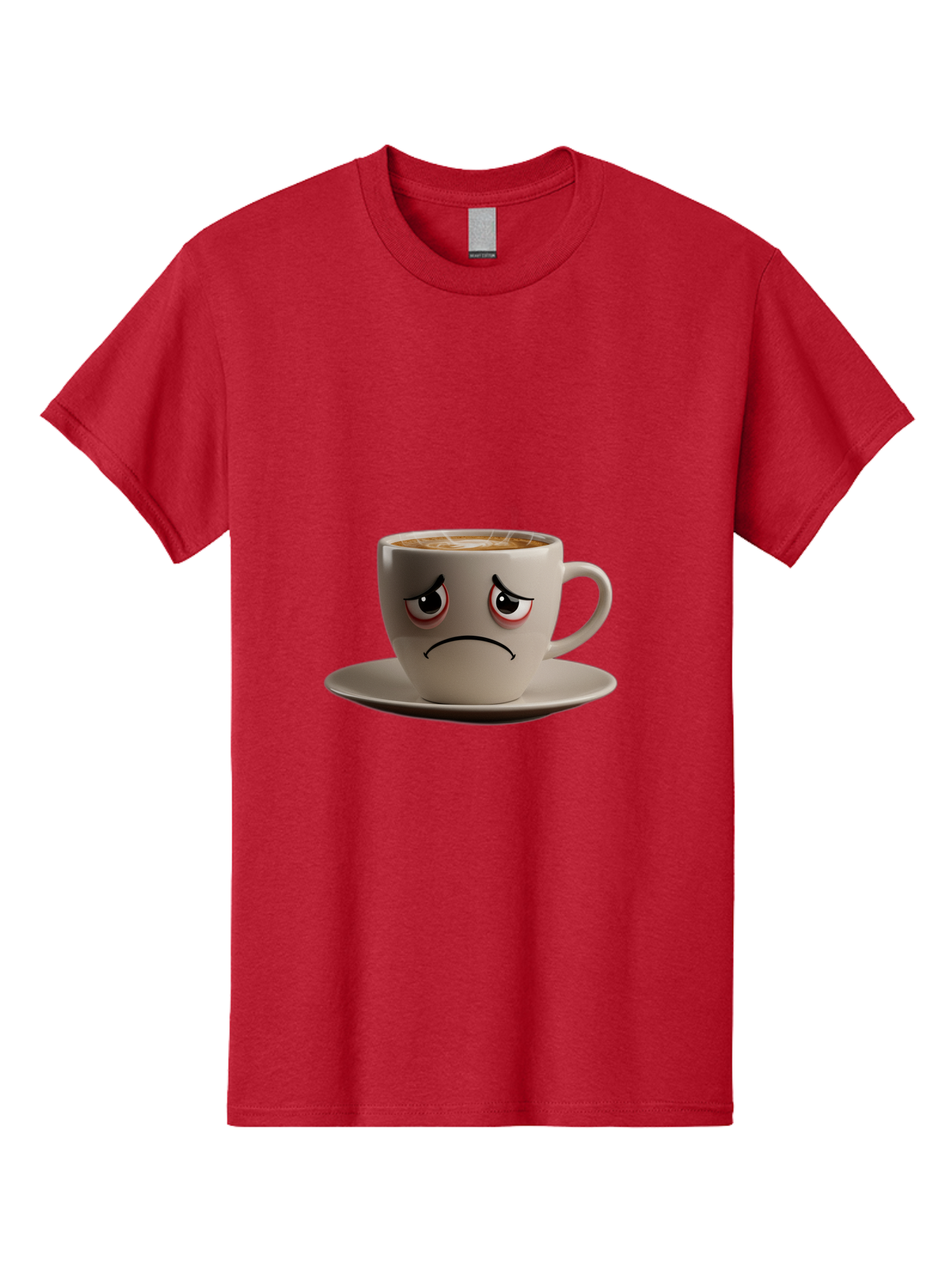 Angry-Coffee-Cup-3 Men'S Graphic Tee, 100% Cotton, Comfortable Casual Summer Wear, Machine Washable, Coffee Cup With Angry Face, Latte Art, Frowning Coffee, Displeased Beverage, Humorous Coffee Design, Emotive Coffee Cup, Coffee With Attitude, Bae352 13