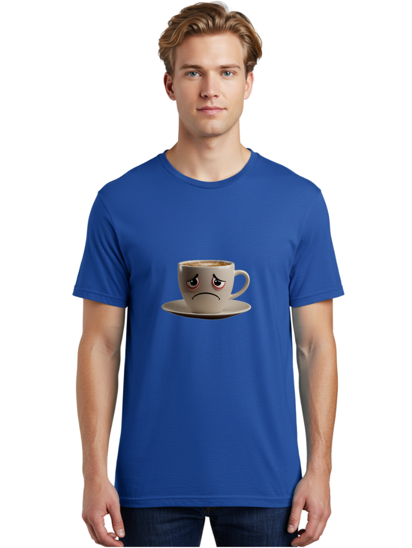 Angry-Coffee-Cup-3 Men'S Graphic Tee, 100% Cotton, Comfortable Casual Summer Wear, Machine Washable, Coffee Cup With Angry Face, Latte Art, Frowning Coffee, Displeased Beverage, Humorous Coffee Design, Emotive Coffee Cup, Coffee With Attitude, Bae352 16