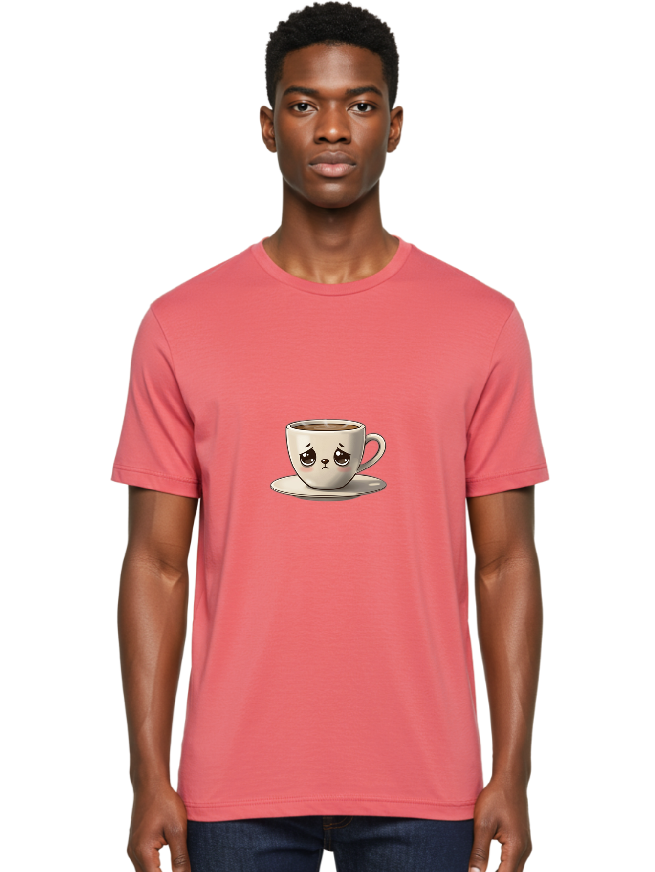 Angry-Coffee-Cup Men'S Graphic Tee, 100% Cotton, Comfortable Casual Summer Wear, Machine Washable, Angry Coffee Cup, Cartoon Character, Coffee Break, Morning Routine, Cafe Culture, Beverage, Caffeine, Humor, Kawaii Bae353 30