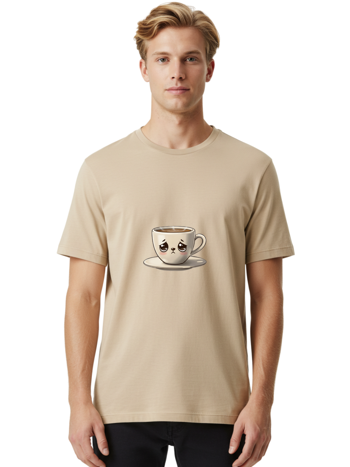 Angry-Coffee-Cup Men'S Graphic Tee, 100% Cotton, Comfortable Casual Summer Wear, Machine Washable, Angry Coffee Cup, Cartoon Character, Coffee Break, Morning Routine, Cafe Culture, Beverage, Caffeine, Humor, Kawaii Bae353 28