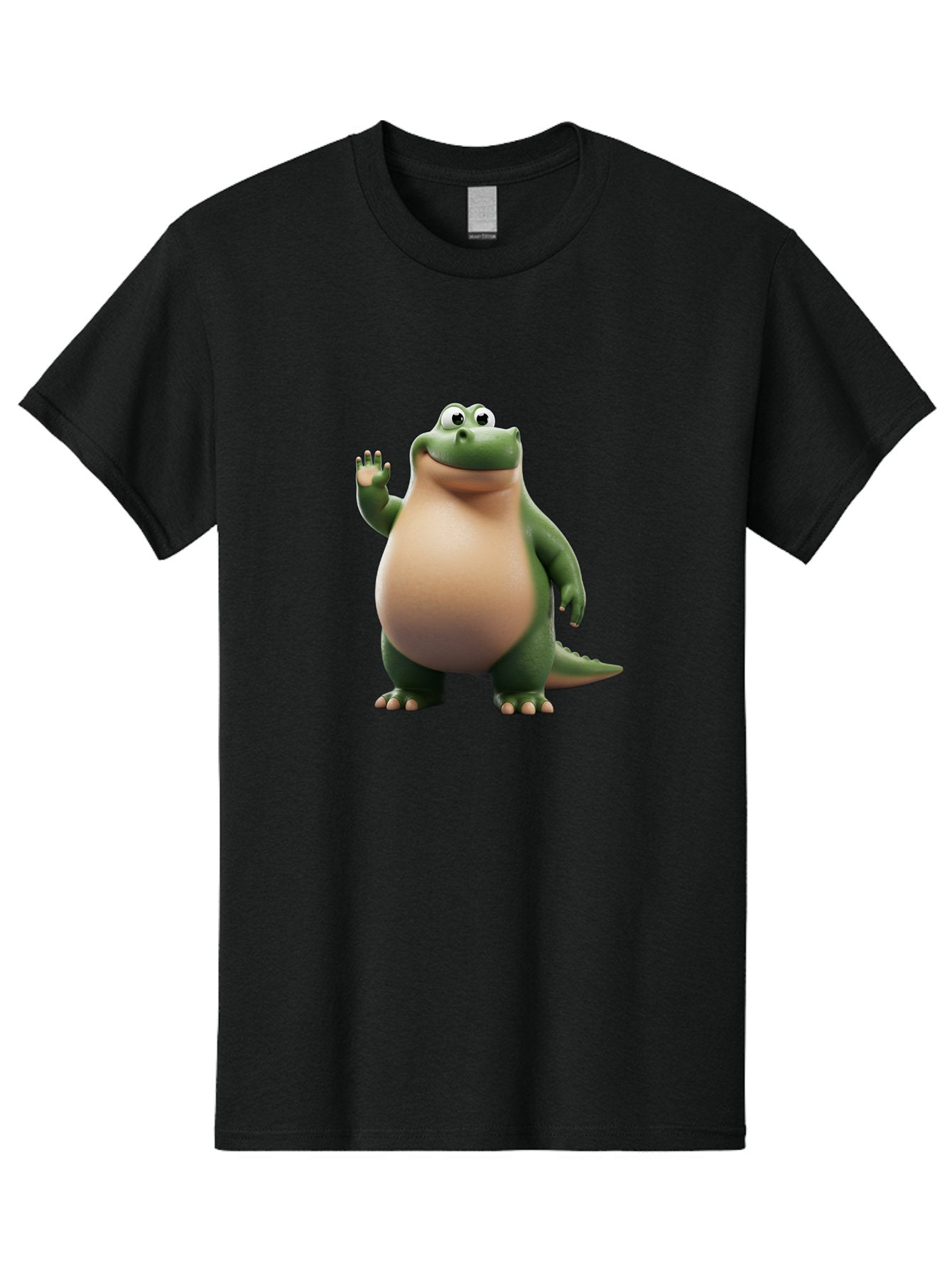 Arlo-2 Men'S Graphic Tee, 100% Cotton, Comfortable Casual Summer Wear, Machine Washable, Cartoon Dinosaur, Green And Tan Colors, Smiling Face, Waving Hand, Friendly Demeanor, Prehistoric Creature, Animated Character, Funny Pose Bae355 13