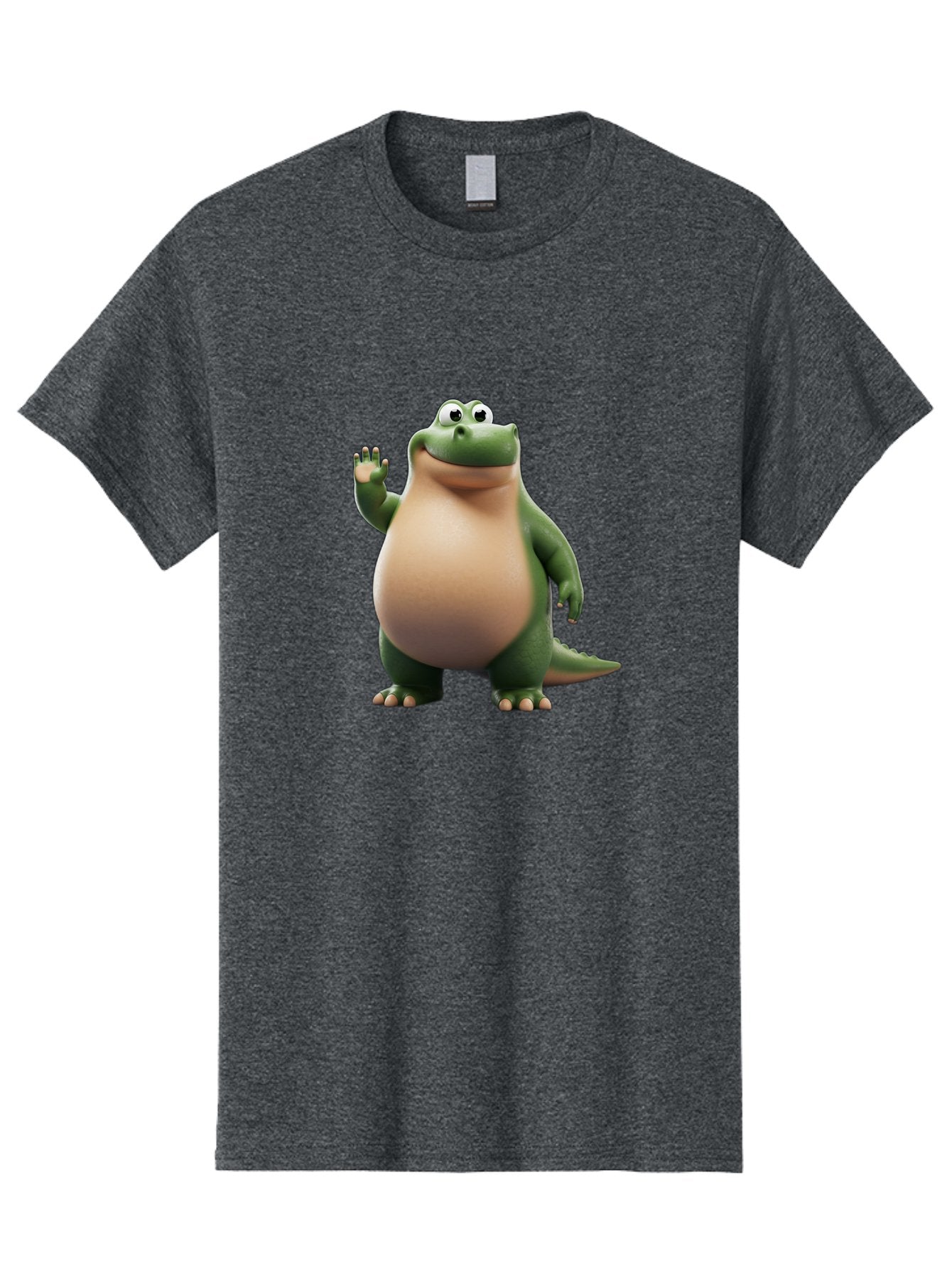 Arlo-2 Men'S Graphic Tee, 100% Cotton, Comfortable Casual Summer Wear, Machine Washable, Cartoon Dinosaur, Green And Tan Colors, Smiling Face, Waving Hand, Friendly Demeanor, Prehistoric Creature, Animated Character, Funny Pose Bae355 8