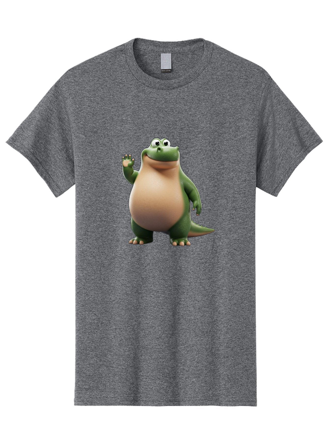 Arlo-2 Men'S Graphic Tee, 100% Cotton, Comfortable Casual Summer Wear, Machine Washable, Cartoon Dinosaur, Green And Tan Colors, Smiling Face, Waving Hand, Friendly Demeanor, Prehistoric Creature, Animated Character, Funny Pose Bae355 10