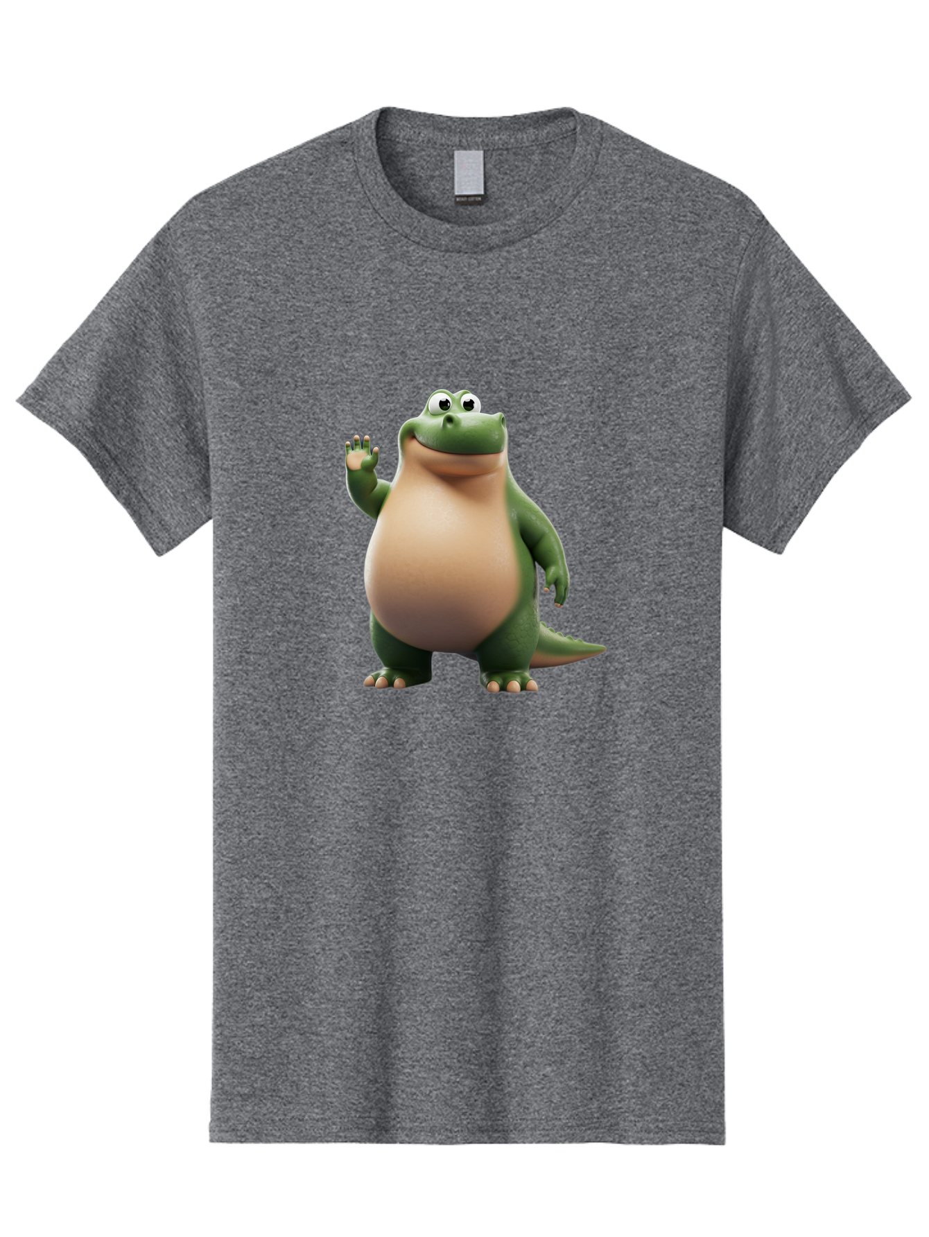 Arlo-2 Men'S Graphic Tee, 100% Cotton, Comfortable Casual Summer Wear, Machine Washable, Cartoon Dinosaur, Green And Tan Colors, Smiling Face, Waving Hand, Friendly Demeanor, Prehistoric Creature, Animated Character, Funny Pose Bae355 14