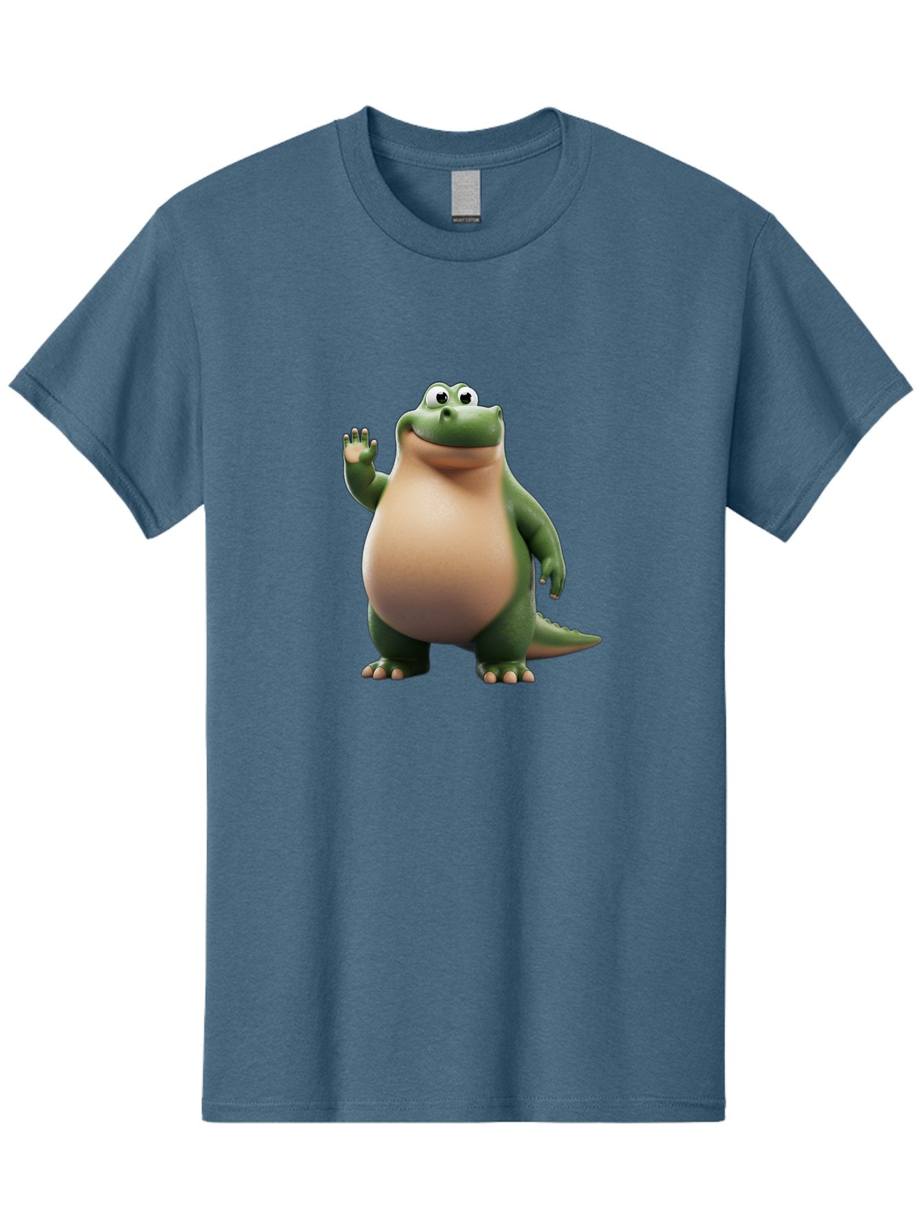 Arlo-2 Men'S Graphic Tee, 100% Cotton, Comfortable Casual Summer Wear, Machine Washable, Cartoon Dinosaur, Green And Tan Colors, Smiling Face, Waving Hand, Friendly Demeanor, Prehistoric Creature, Animated Character, Funny Pose Bae355 11
