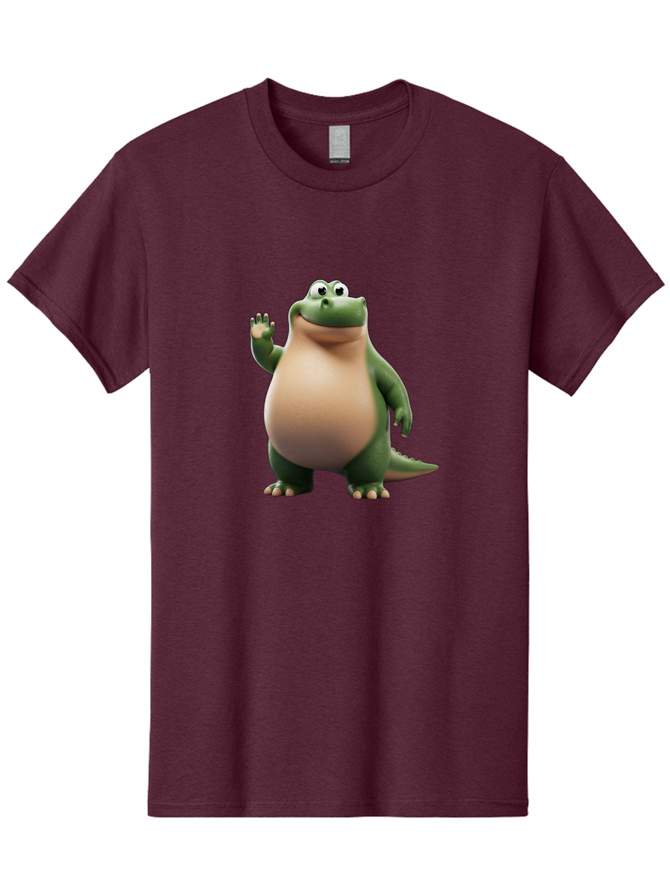 Arlo-2 Men'S Graphic Tee, 100% Cotton, Comfortable Casual Summer Wear, Machine Washable, Cartoon Dinosaur, Green And Tan Colors, Smiling Face, Waving Hand, Friendly Demeanor, Prehistoric Creature, Animated Character, Funny Pose Bae355 7