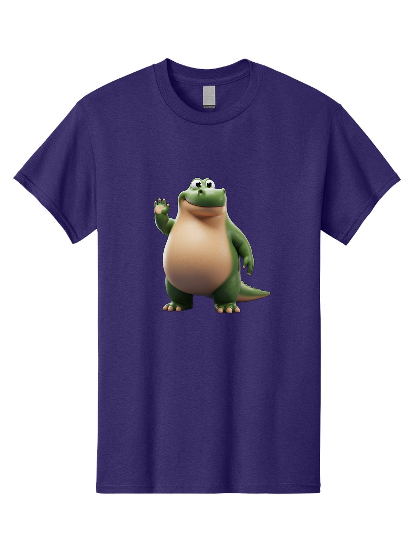 Arlo-2 Men'S Graphic Tee, 100% Cotton, Comfortable Casual Summer Wear, Machine Washable, Cartoon Dinosaur, Green And Tan Colors, Smiling Face, Waving Hand, Friendly Demeanor, Prehistoric Creature, Animated Character, Funny Pose Bae355 5