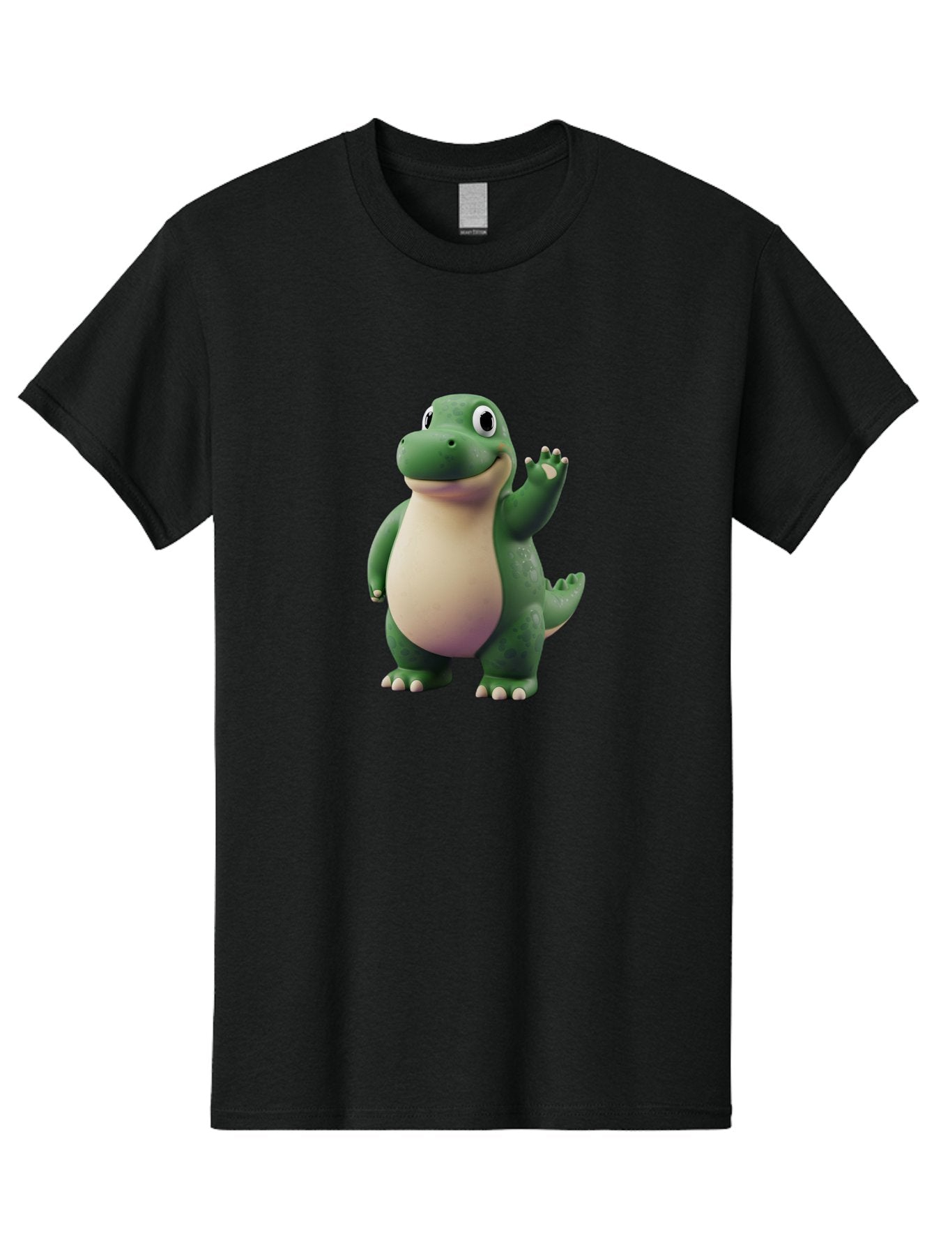 Arlo Men'S Graphic Tee, 100% Cotton, Comfortable Casual Summer Wear, Machine Washable, Cartoon Alligator, Friendly Alligator, Green Alligator, Waving Alligator, Cute Reptile, Animated Character, Smiling Creature, Children'S Character, Bae356 5