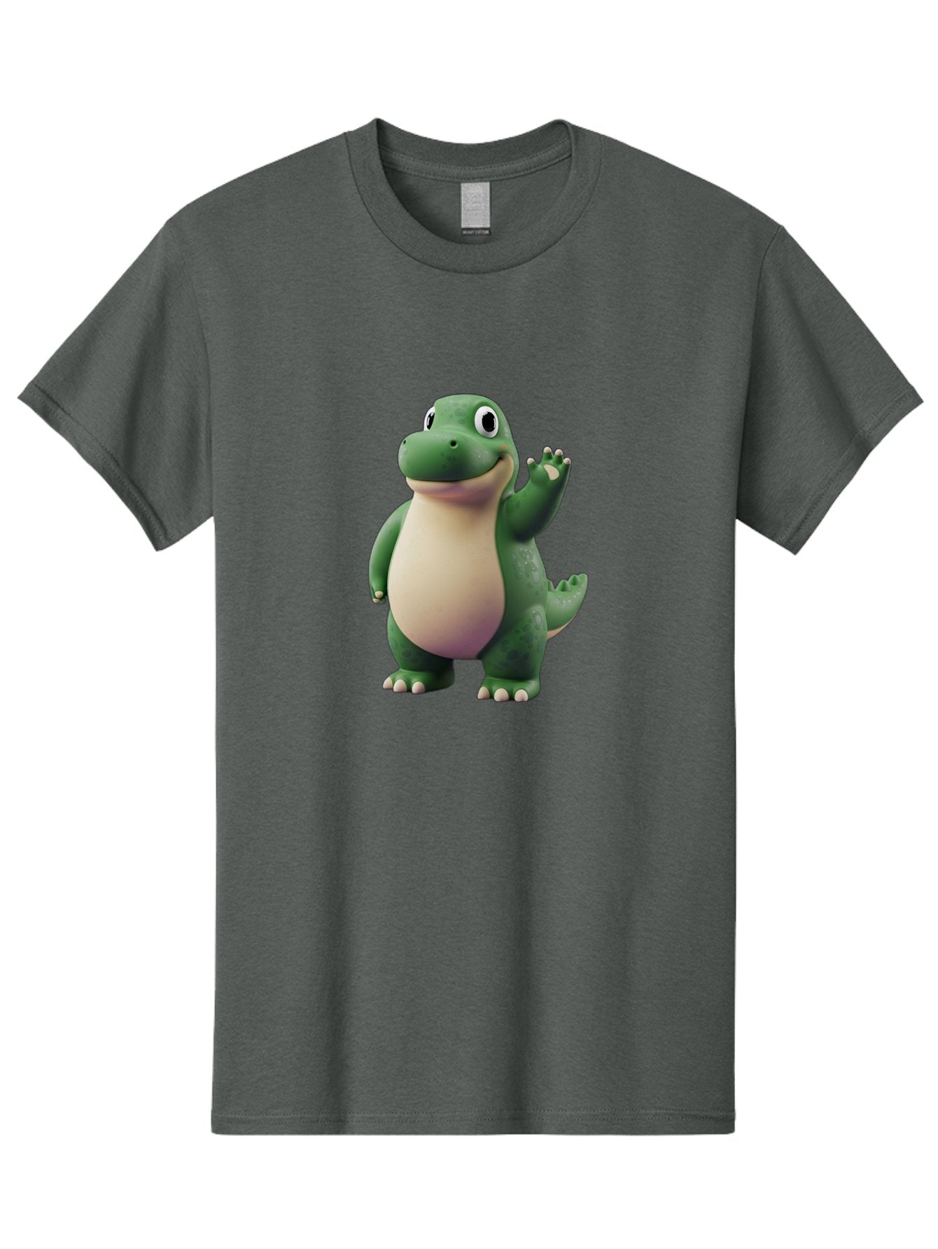 Arlo Men'S Graphic Tee, 100% Cotton, Comfortable Casual Summer Wear, Machine Washable, Cartoon Alligator, Friendly Alligator, Green Alligator, Waving Alligator, Cute Reptile, Animated Character, Smiling Creature, Children'S Character, Bae356 14