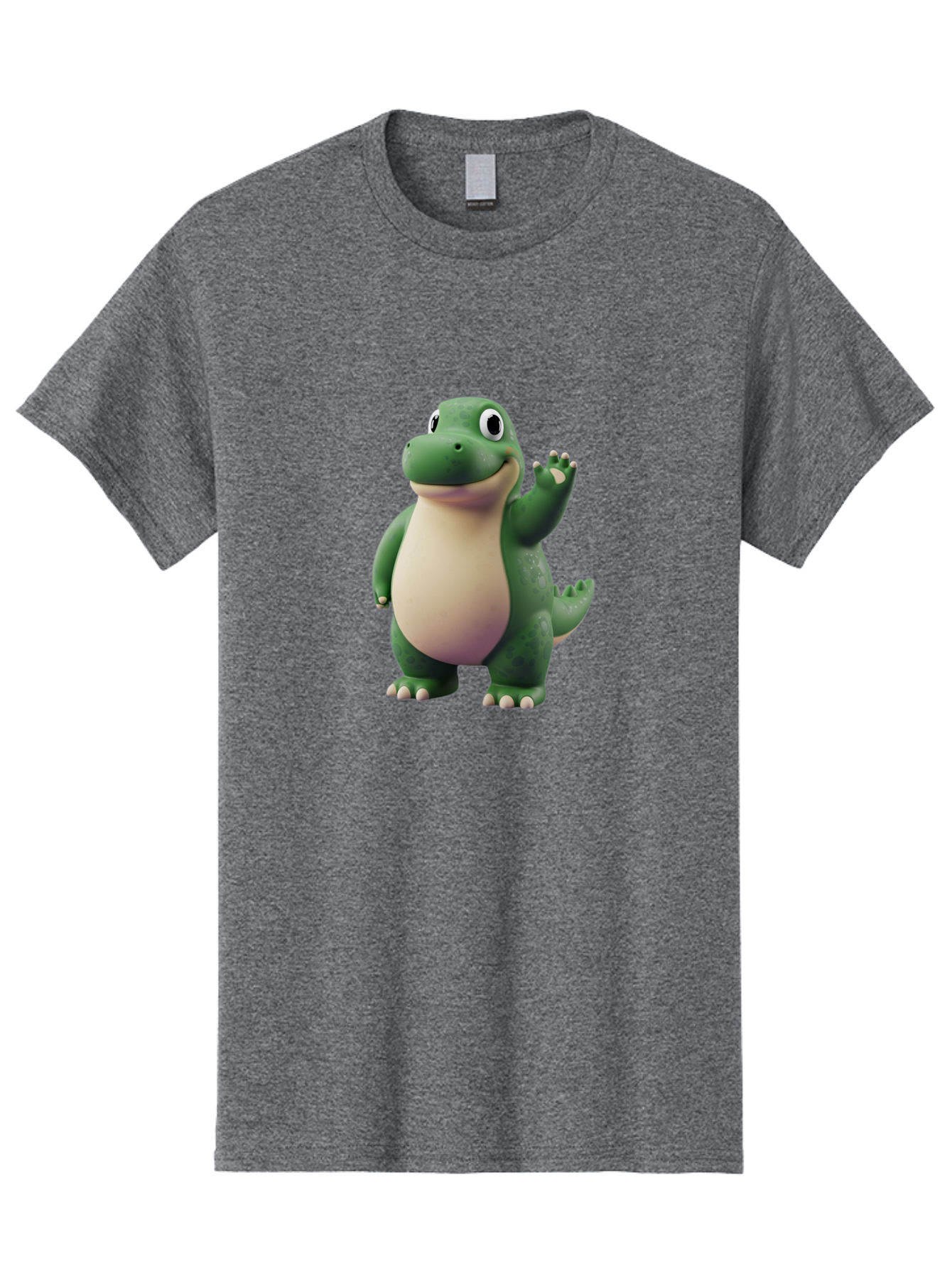 Arlo Men'S Graphic Tee, 100% Cotton, Comfortable Casual Summer Wear, Machine Washable, Cartoon Alligator, Friendly Alligator, Green Alligator, Waving Alligator, Cute Reptile, Animated Character, Smiling Creature, Children'S Character, Bae356 4