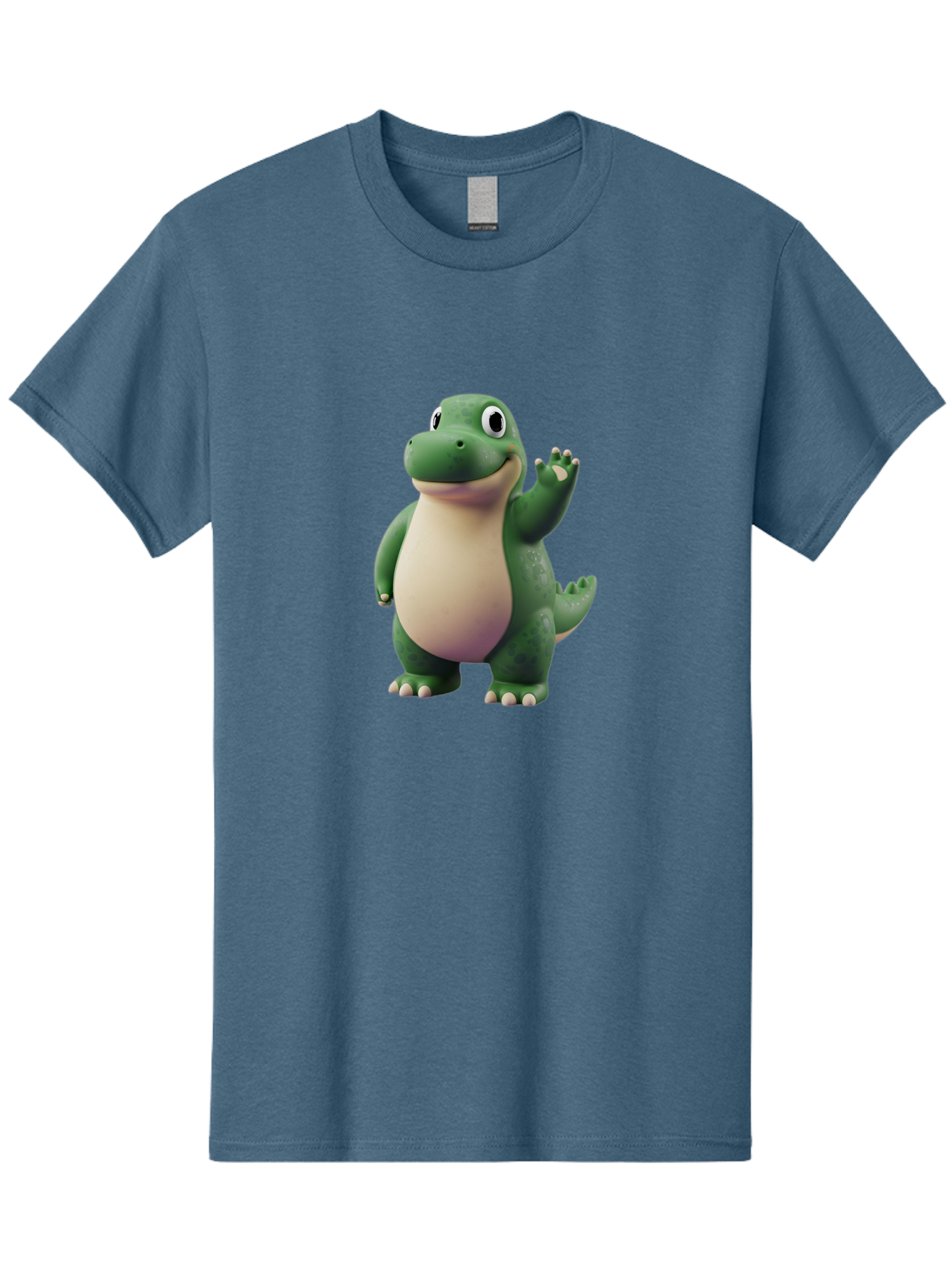 Arlo Men'S Graphic Tee, 100% Cotton, Comfortable Casual Summer Wear, Machine Washable, Cartoon Alligator, Friendly Alligator, Green Alligator, Waving Alligator, Cute Reptile, Animated Character, Smiling Creature, Children'S Character, Bae356 7