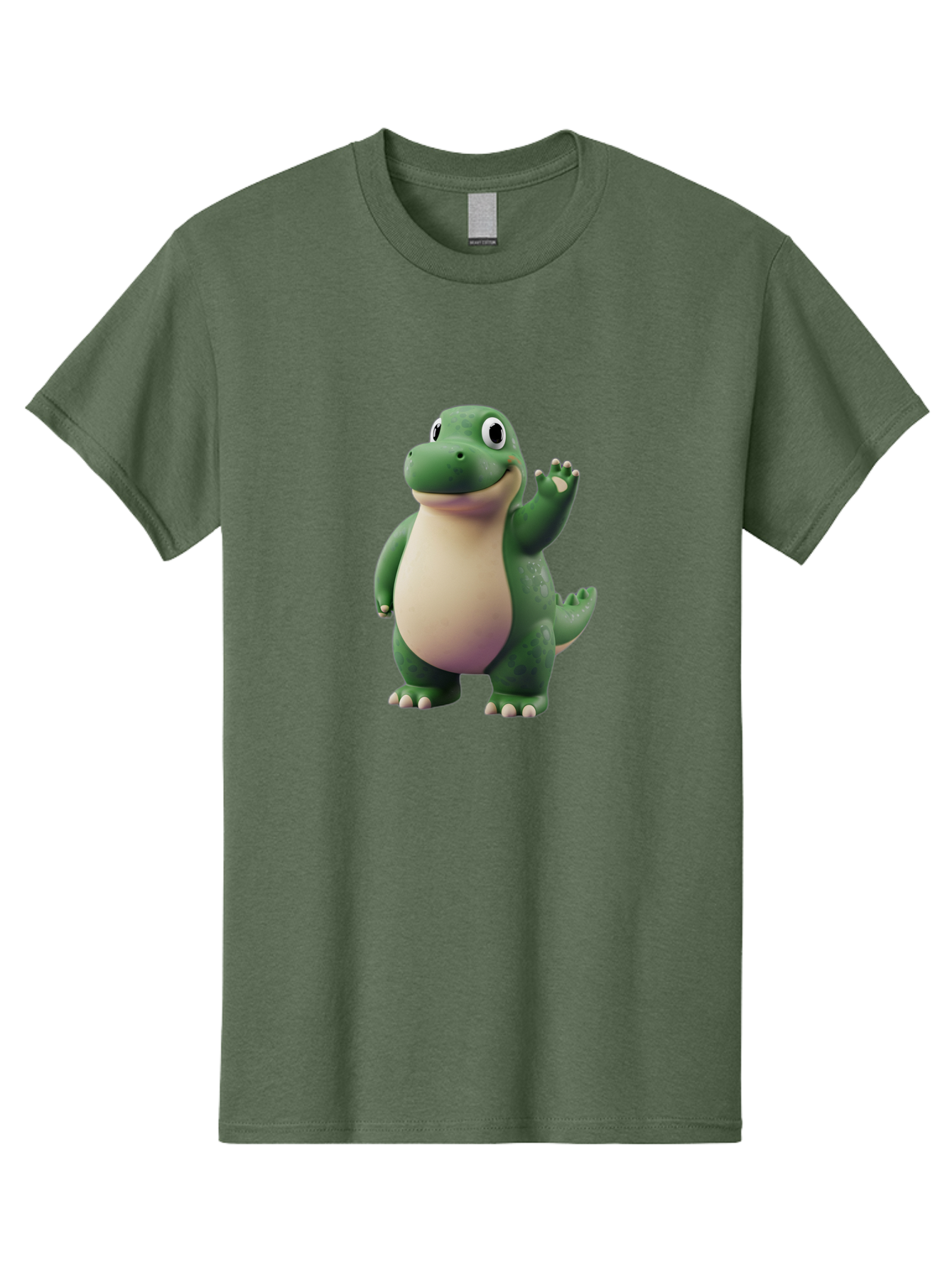 Arlo Men'S Graphic Tee, 100% Cotton, Comfortable Casual Summer Wear, Machine Washable, Cartoon Alligator, Friendly Alligator, Green Alligator, Waving Alligator, Cute Reptile, Animated Character, Smiling Creature, Children'S Character, Bae356 5