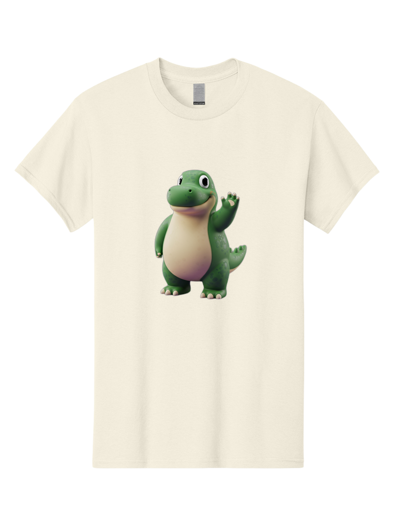 Arlo Men'S Graphic Tee, 100% Cotton, Comfortable Casual Summer Wear, Machine Washable, Cartoon Alligator, Friendly Alligator, Green Alligator, Waving Alligator, Cute Reptile, Animated Character, Smiling Creature, Children'S Character, Bae356 3