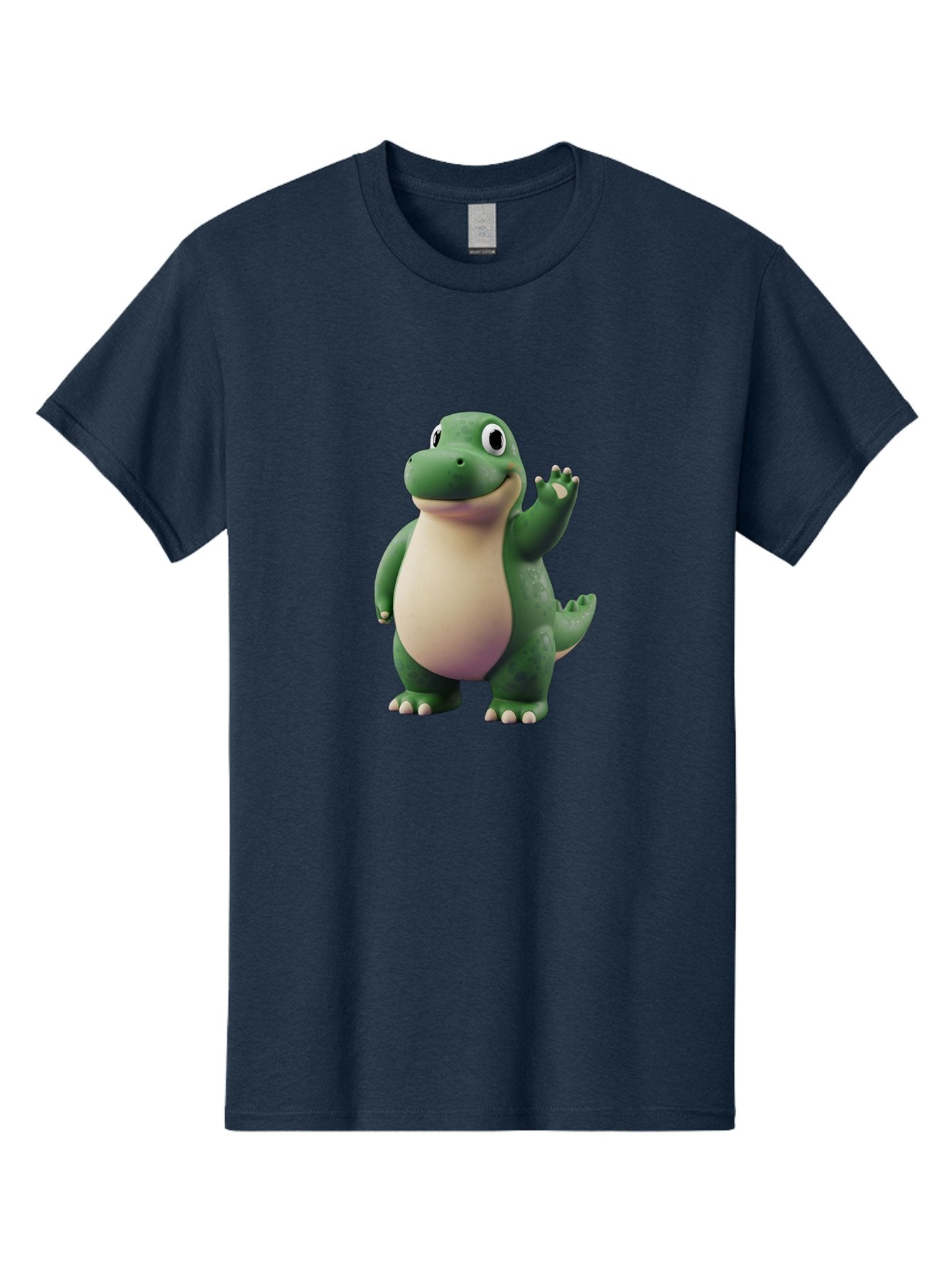 Arlo Men'S Graphic Tee, 100% Cotton, Comfortable Casual Summer Wear, Machine Washable, Cartoon Alligator, Friendly Alligator, Green Alligator, Waving Alligator, Cute Reptile, Animated Character, Smiling Creature, Children'S Character, Bae356 4