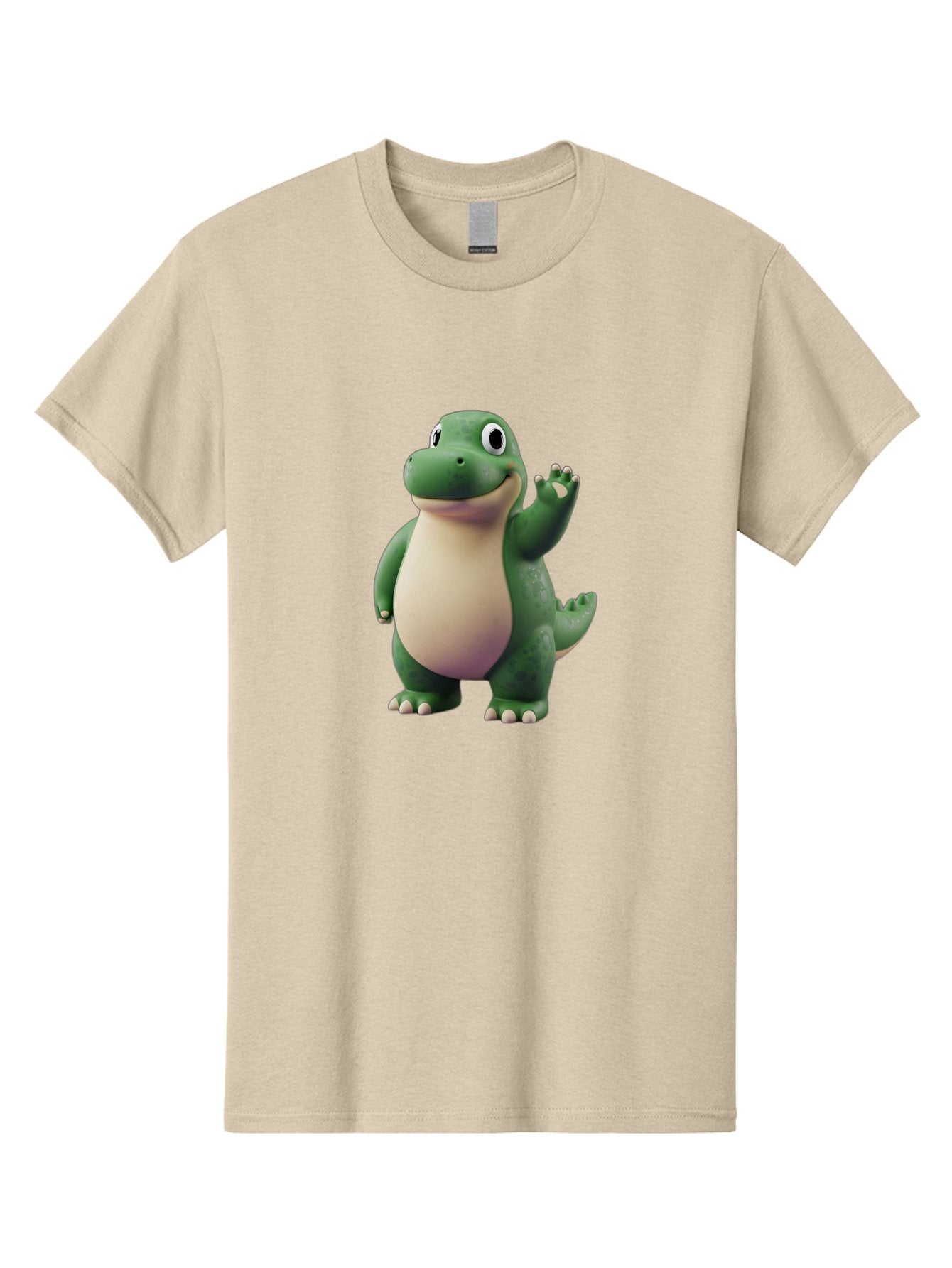Arlo Men'S Graphic Tee, 100% Cotton, Comfortable Casual Summer Wear, Machine Washable, Cartoon Alligator, Friendly Alligator, Green Alligator, Waving Alligator, Cute Reptile, Animated Character, Smiling Creature, Children'S Character, Bae356 15