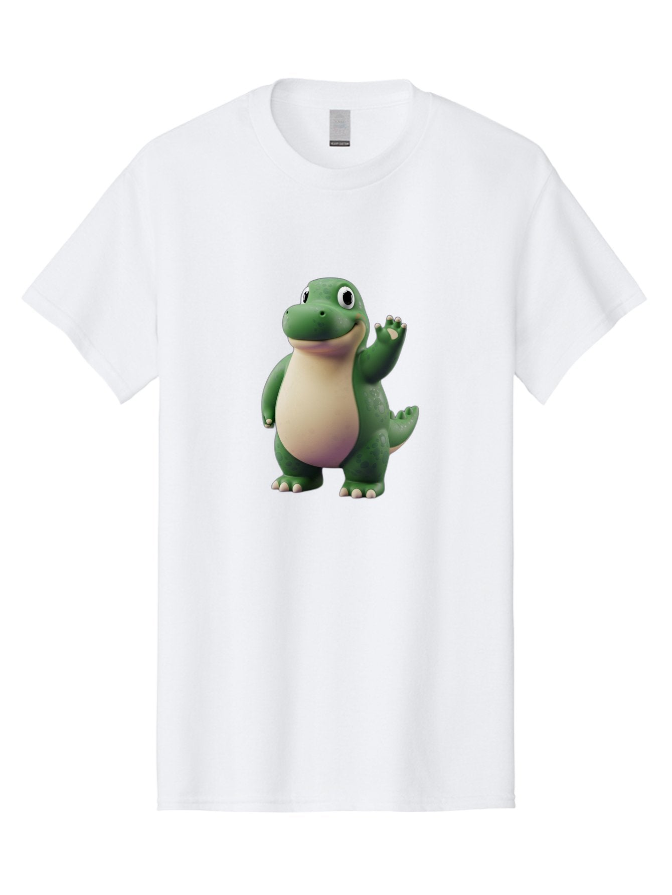 Arlo Men'S Graphic Tee, 100% Cotton, Comfortable Casual Summer Wear, Machine Washable, Cartoon Alligator, Friendly Alligator, Green Alligator, Waving Alligator, Cute Reptile, Animated Character, Smiling Creature, Children'S Character, Bae356 3