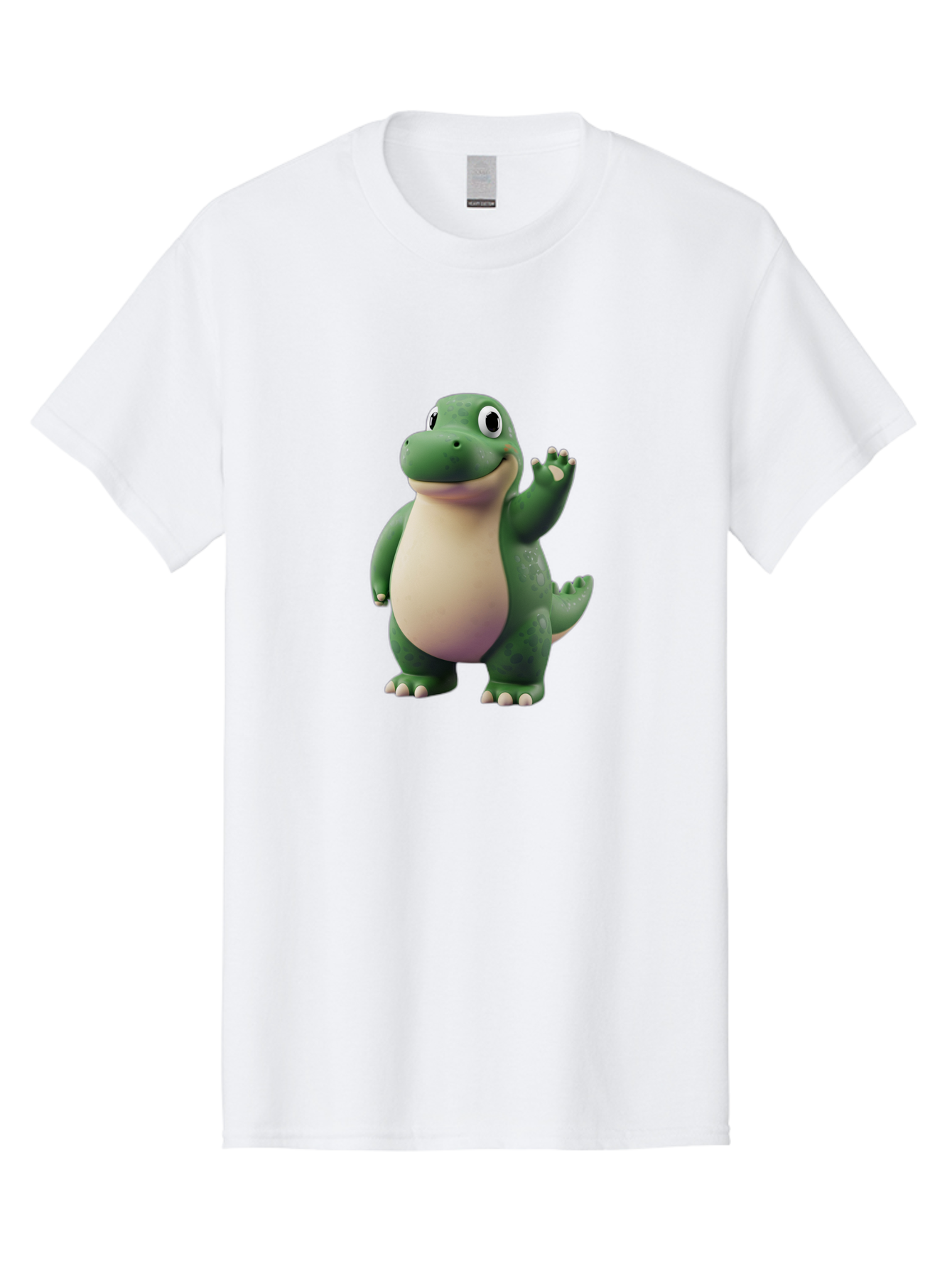 Arlo Men'S Graphic Tee, 100% Cotton, Comfortable Casual Summer Wear, Machine Washable, Cartoon Alligator, Friendly Alligator, Green Alligator, Waving Alligator, Cute Reptile, Animated Character, Smiling Creature, Children'S Character, Bae356 9